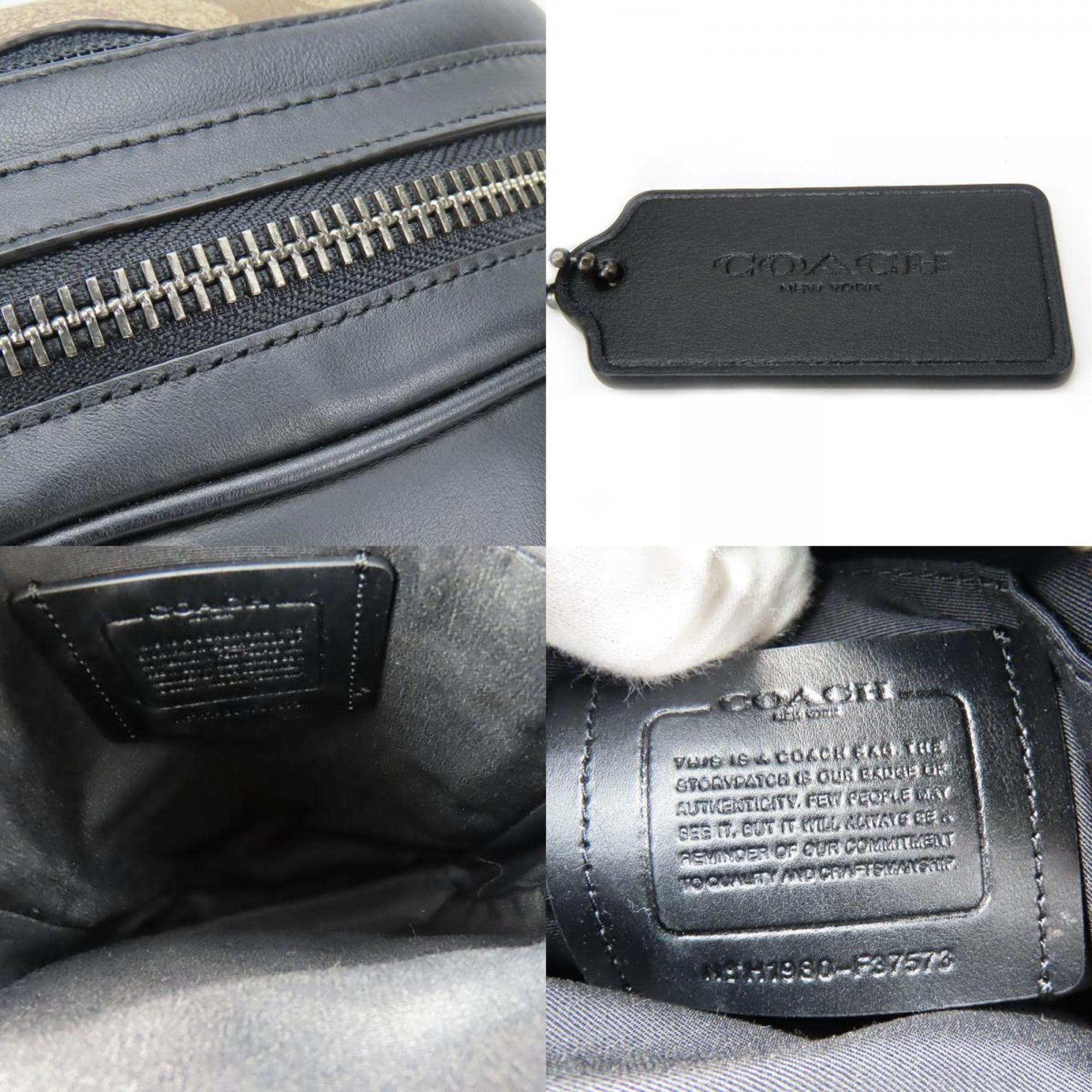 Coach Black Khaki Pvc Leather Shoulder Bag Sling Bag (Pre-Owned)