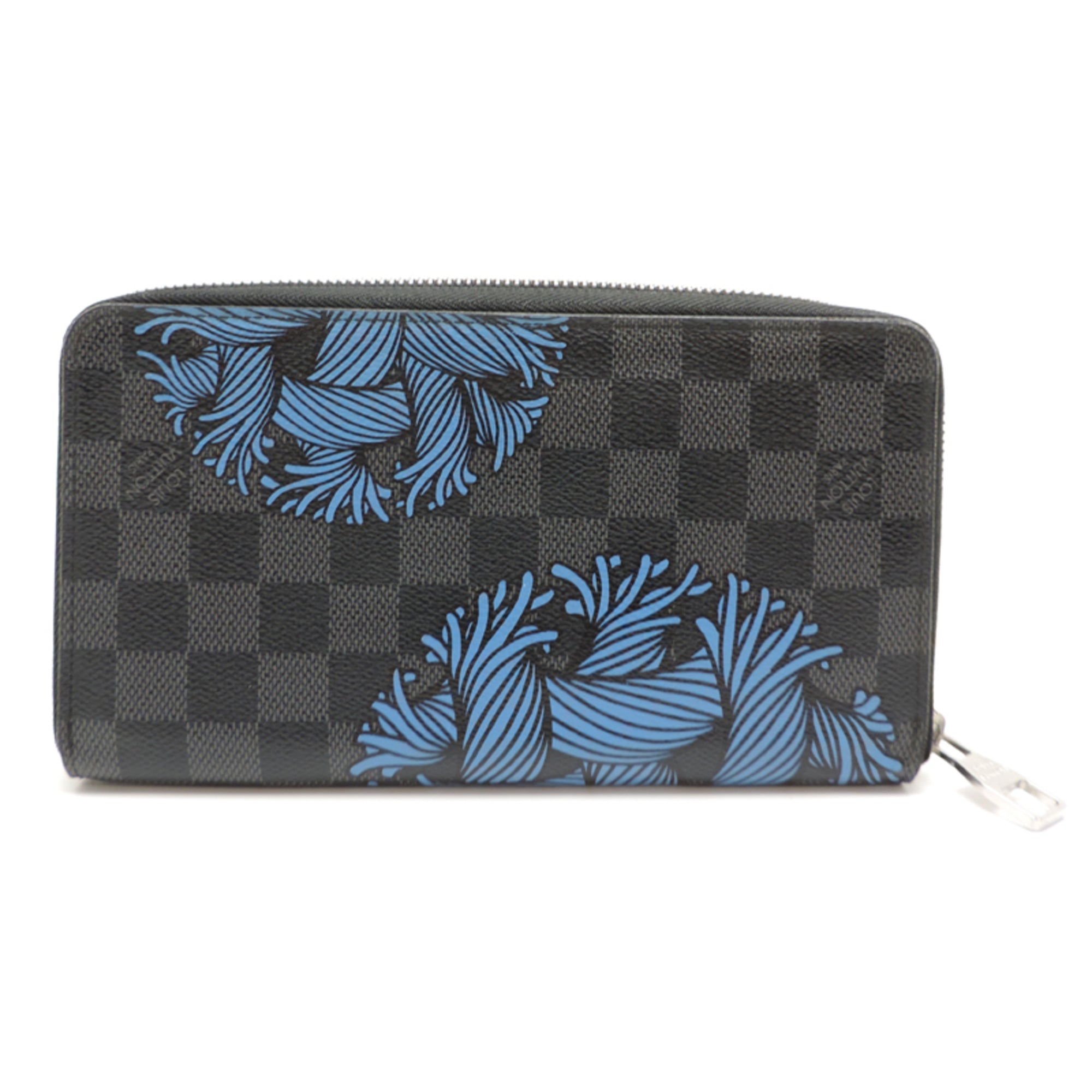 Louis Vuitton Black Blue Noir Damier Graphite Long Wallet (Bi-Fold) (Pre-Owned)