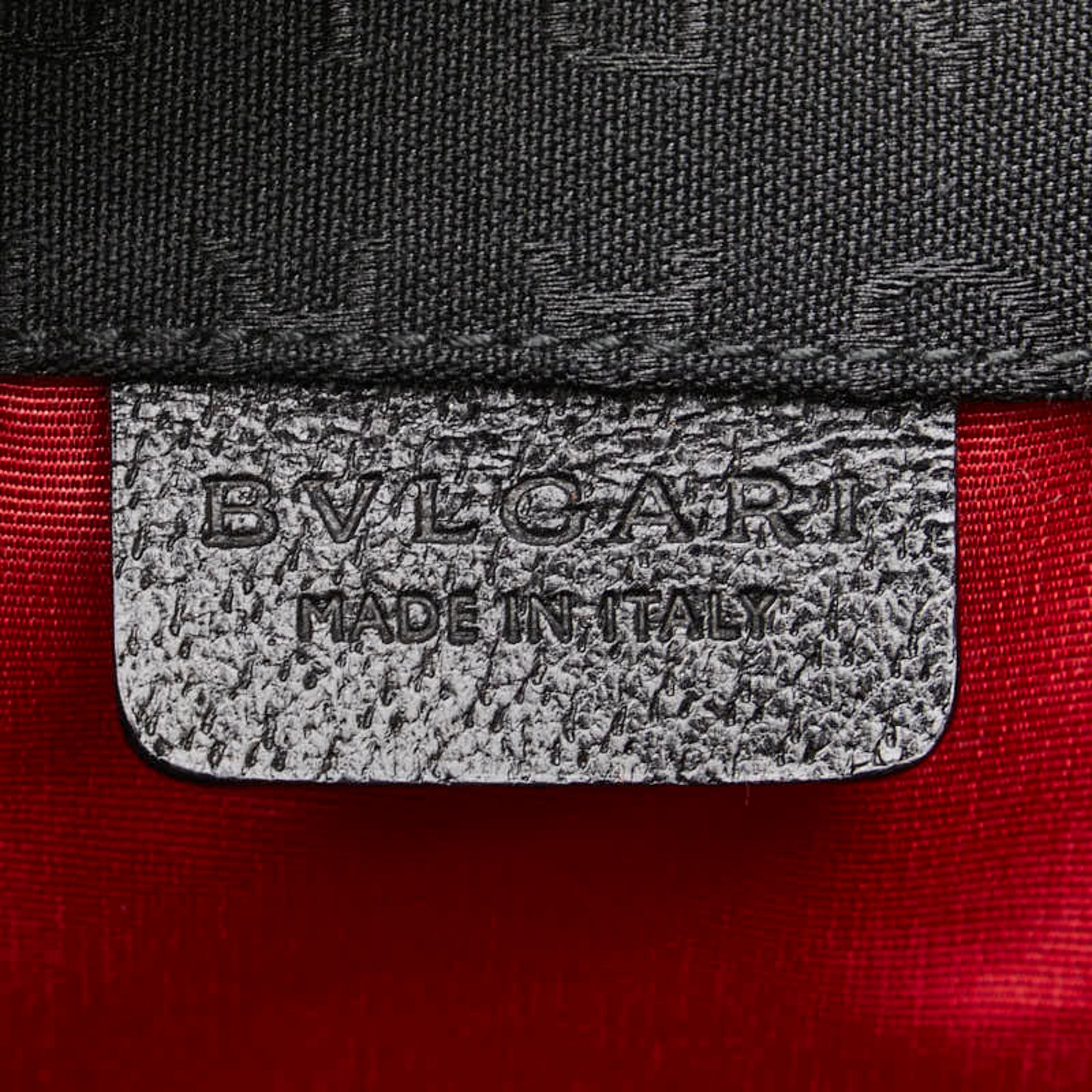 Bvlgari Black Canvas Leather Tote Bag (Pre-Owned)
