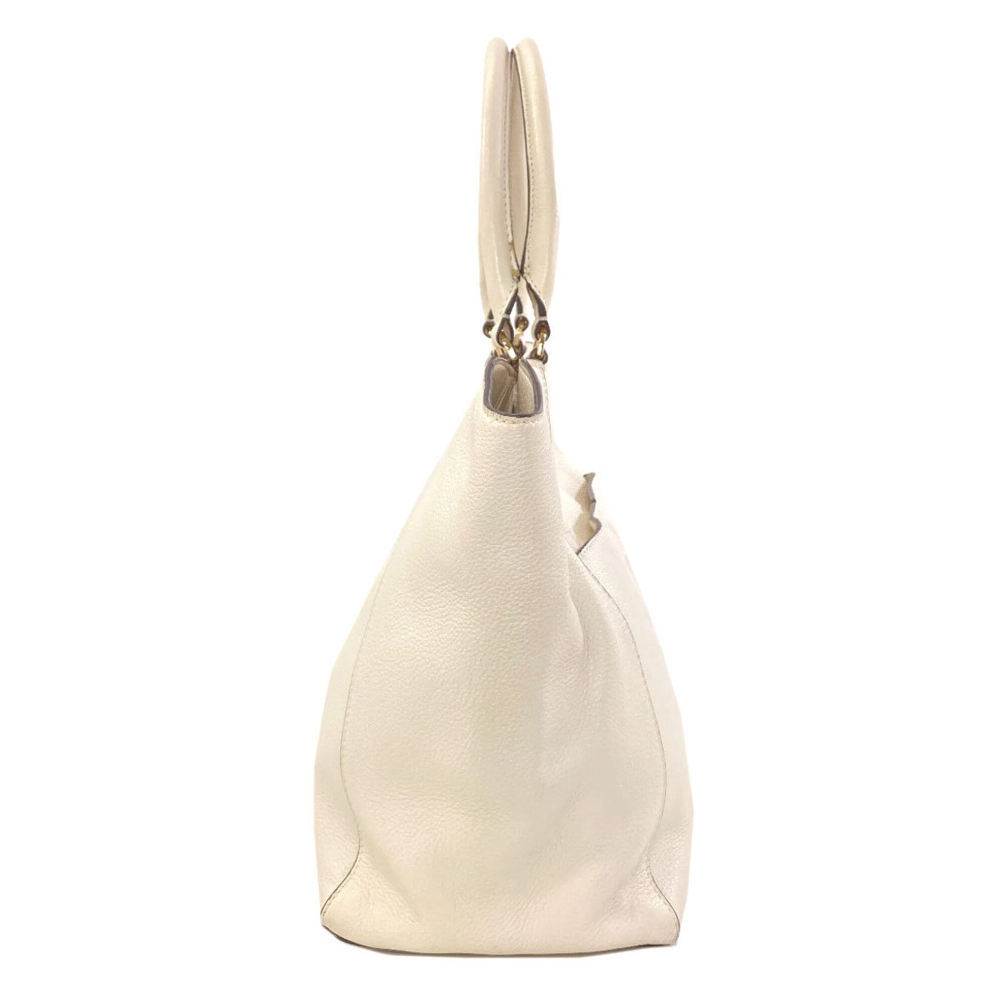 Tory Burch White Leather Tote Bag (Pre-Owned)