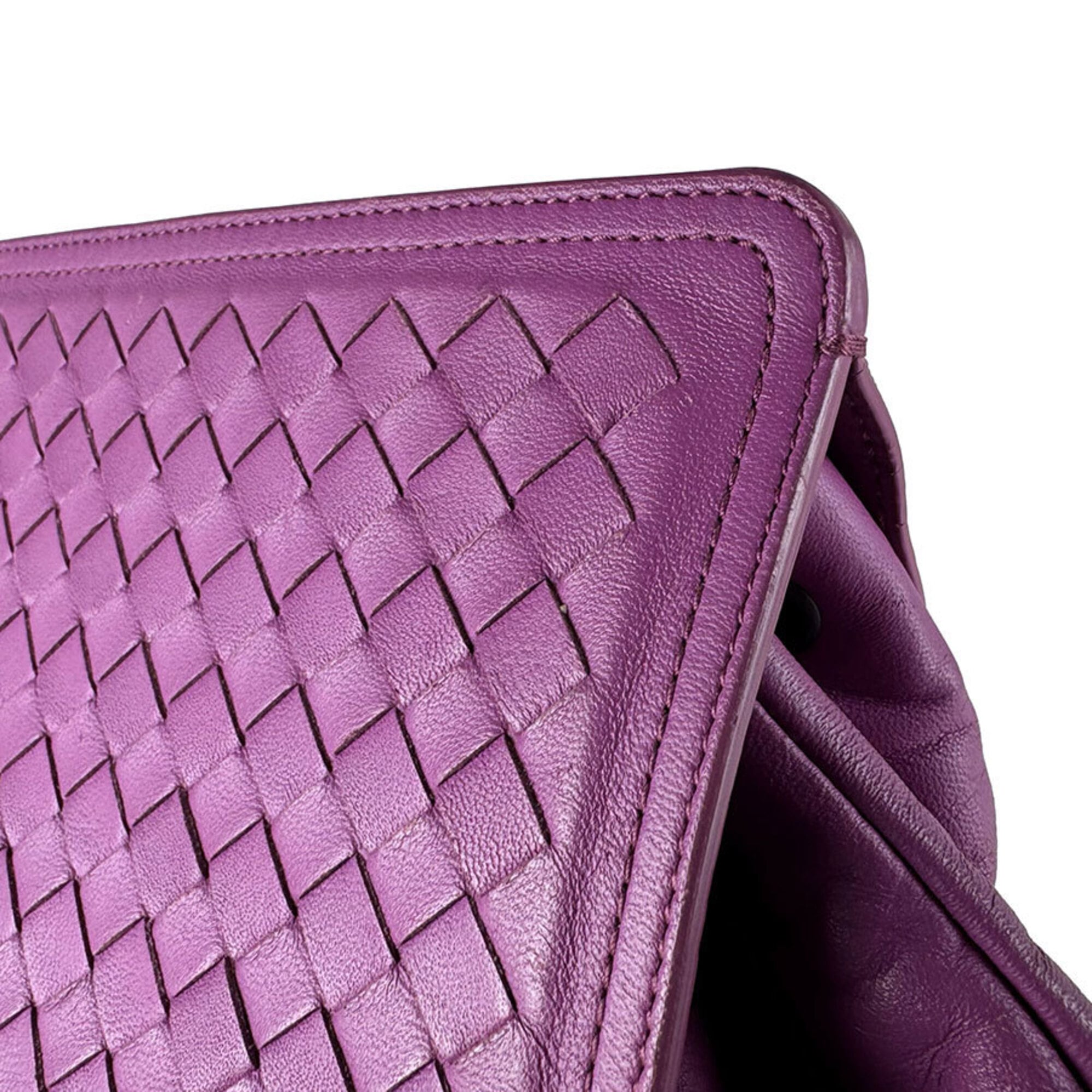 Bottega Veneta Purple Leather Backpack (Pre-Owned)