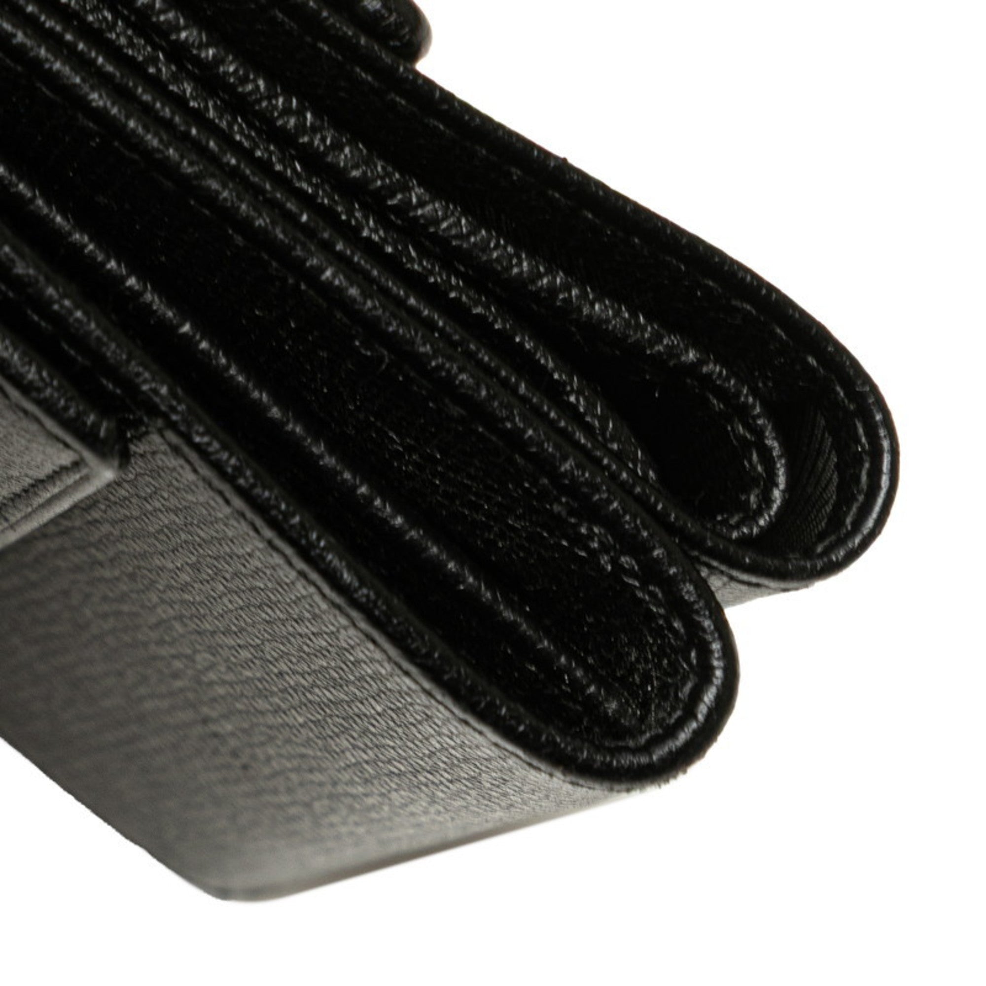 Chanel Black Leather Wallet (Tri-Fold) (Pre-Owned)