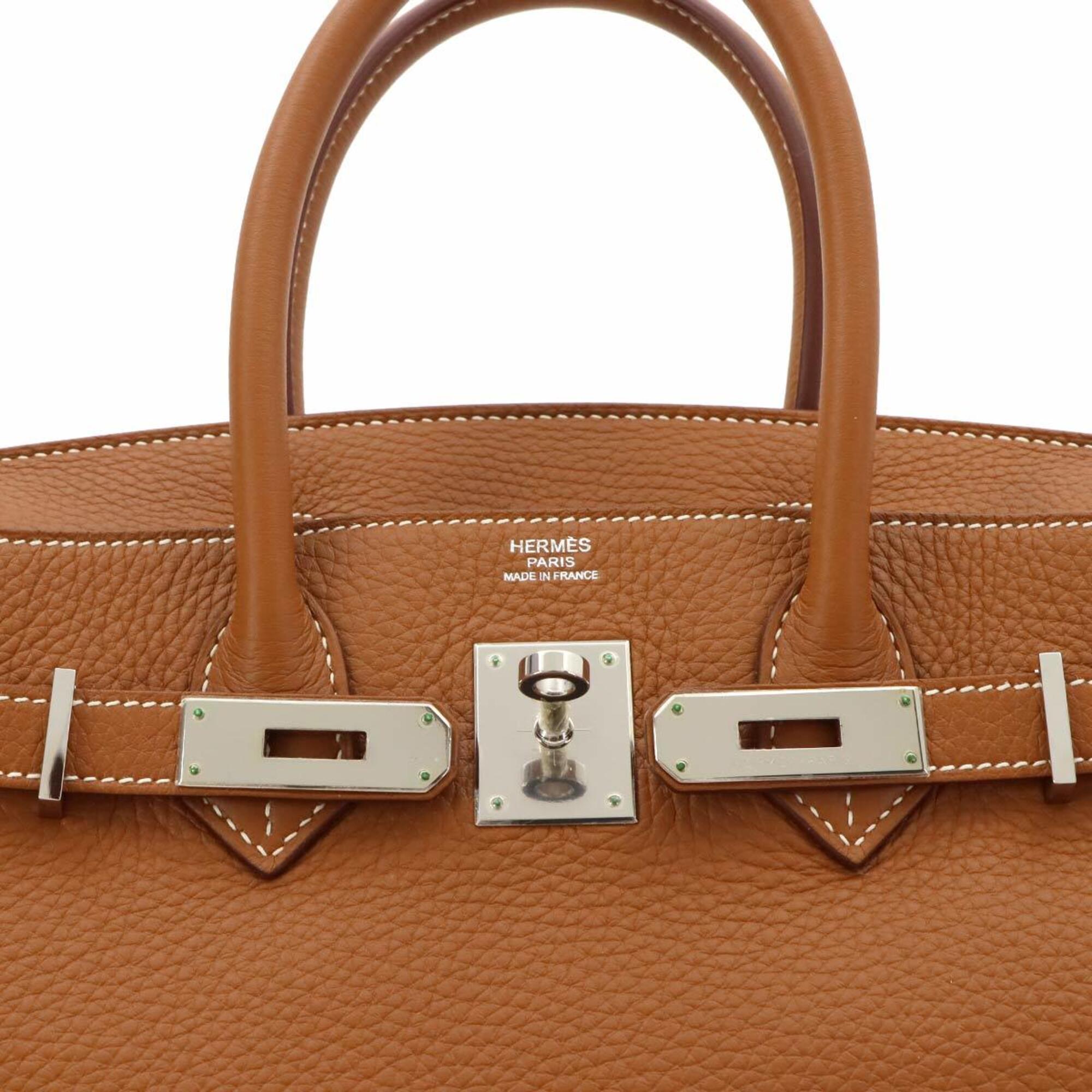 Hermes Brown Taurillon Clemence Leather Handbag (Pre-Owned)
