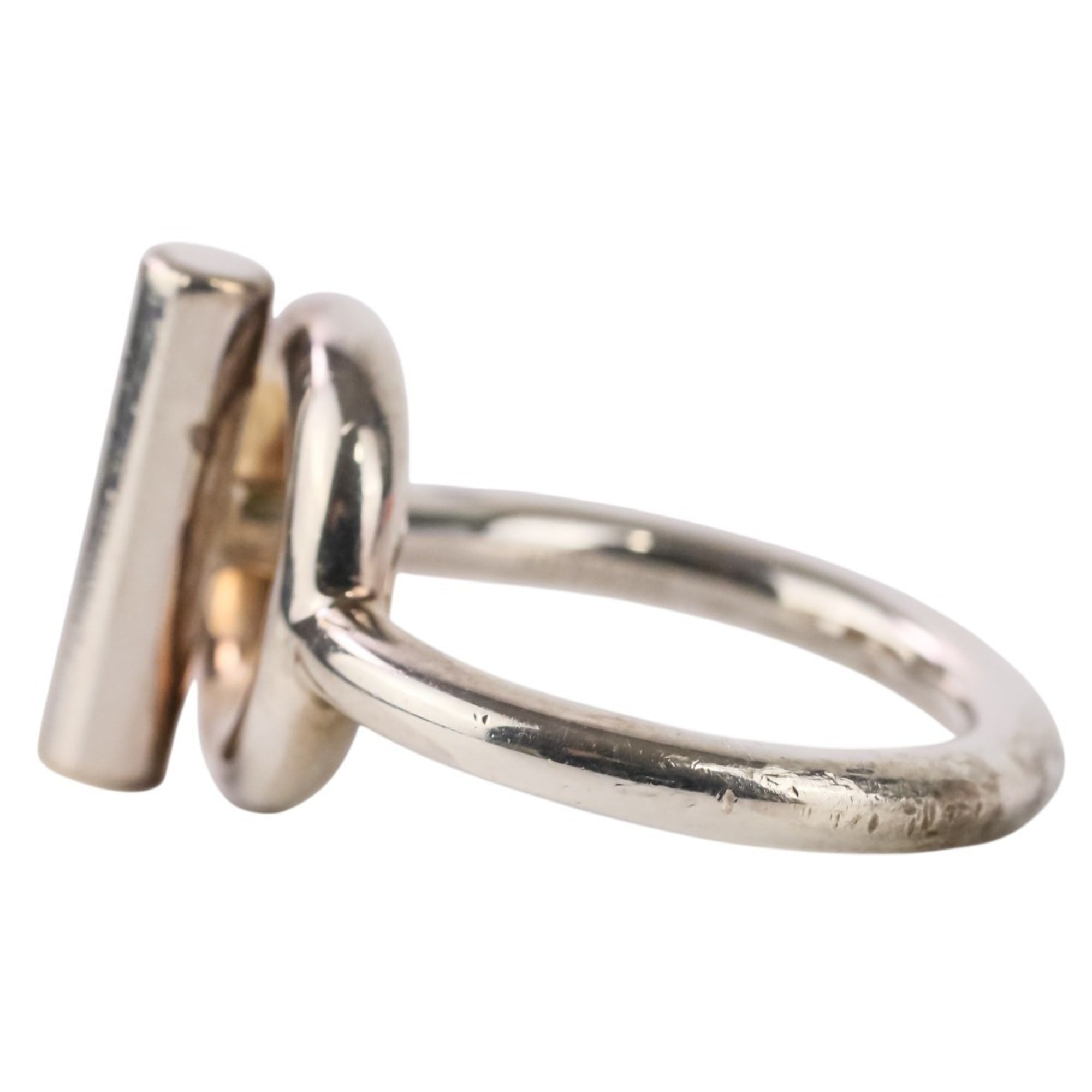 Hermes Silver Silver 925 Band Ring (Pre-Owned)