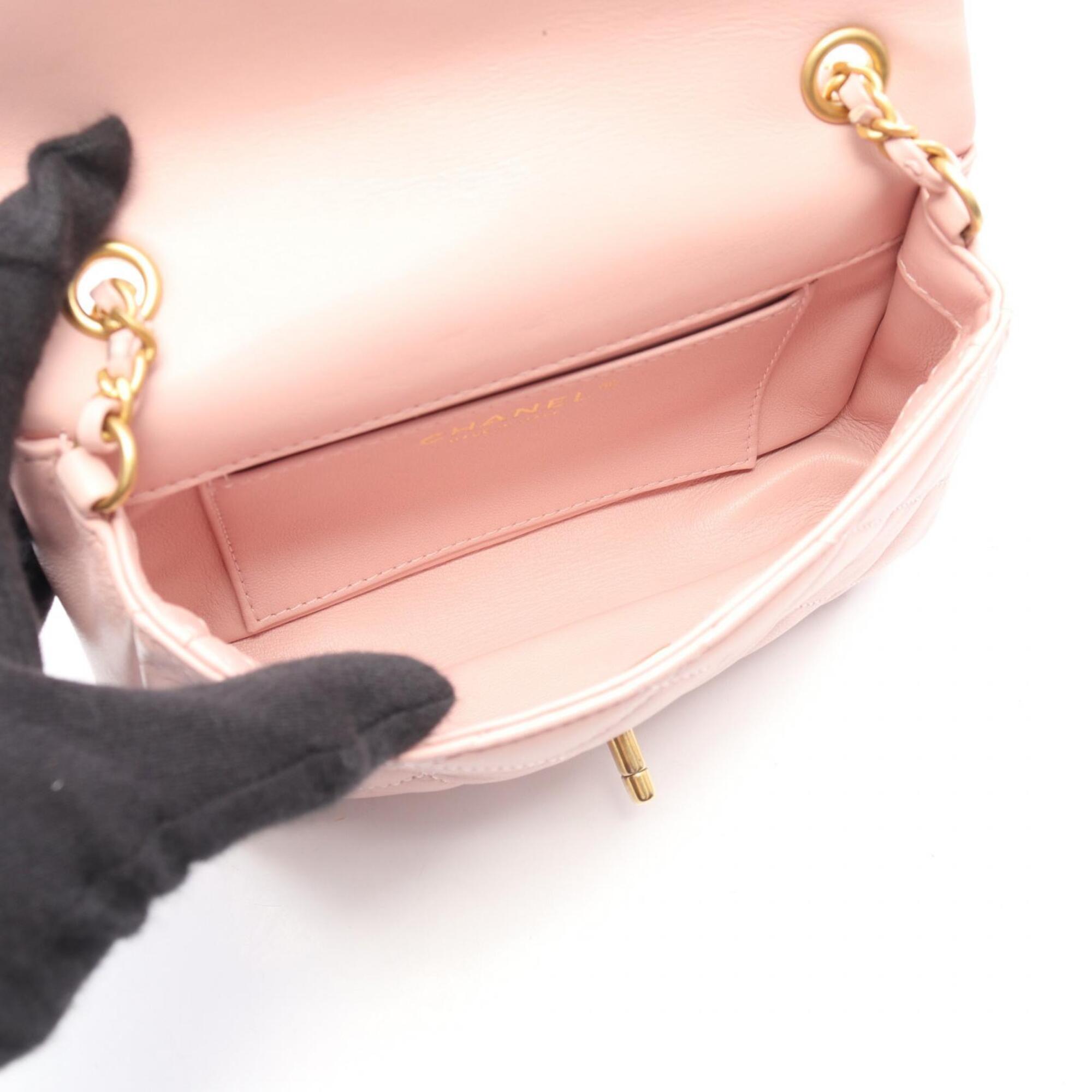 Chanel Pink Leather Handbag Shoulder Bag (Pre-Owned)