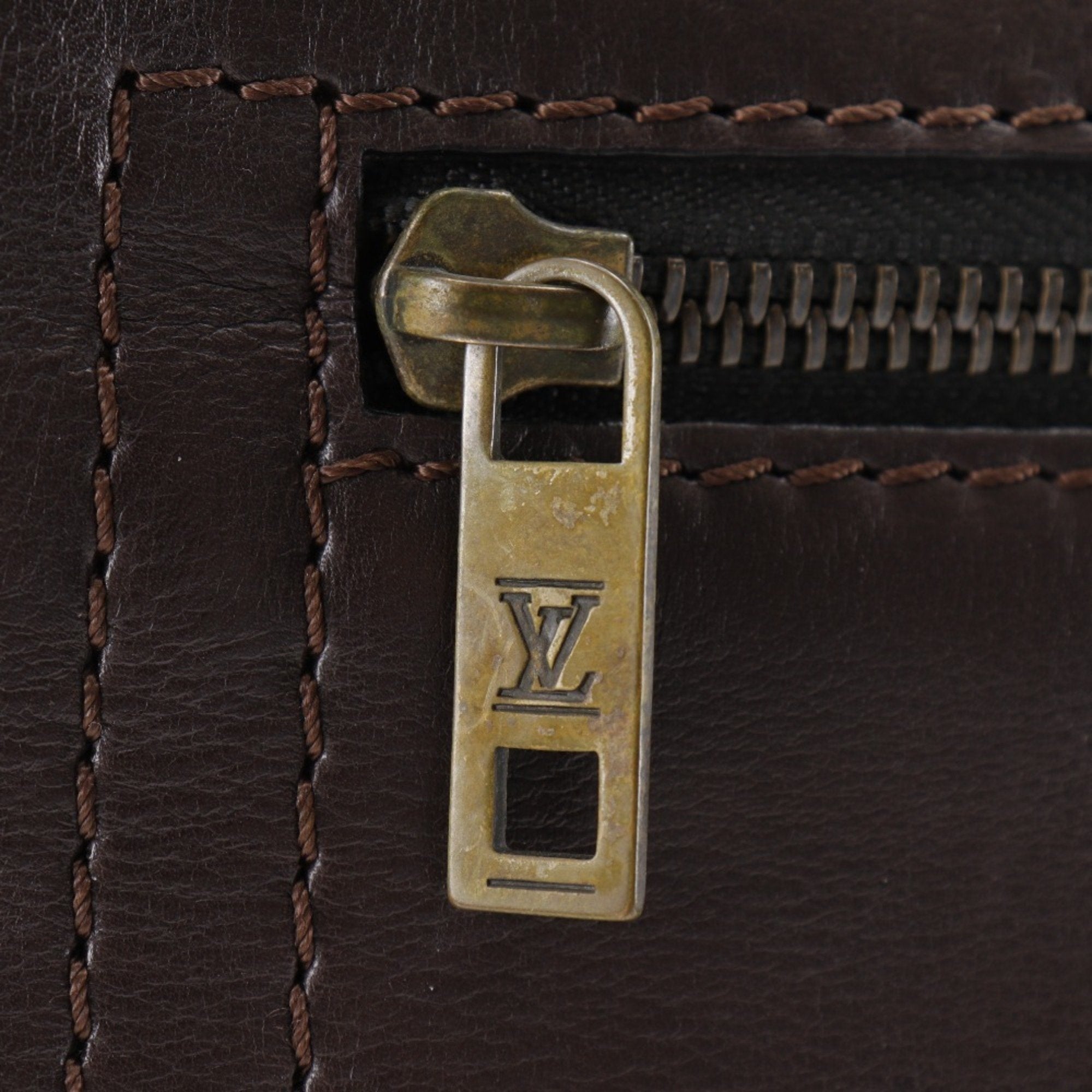 Louis Vuitton Brown Coffee Leather Shoulder Bag (Pre-Owned)
