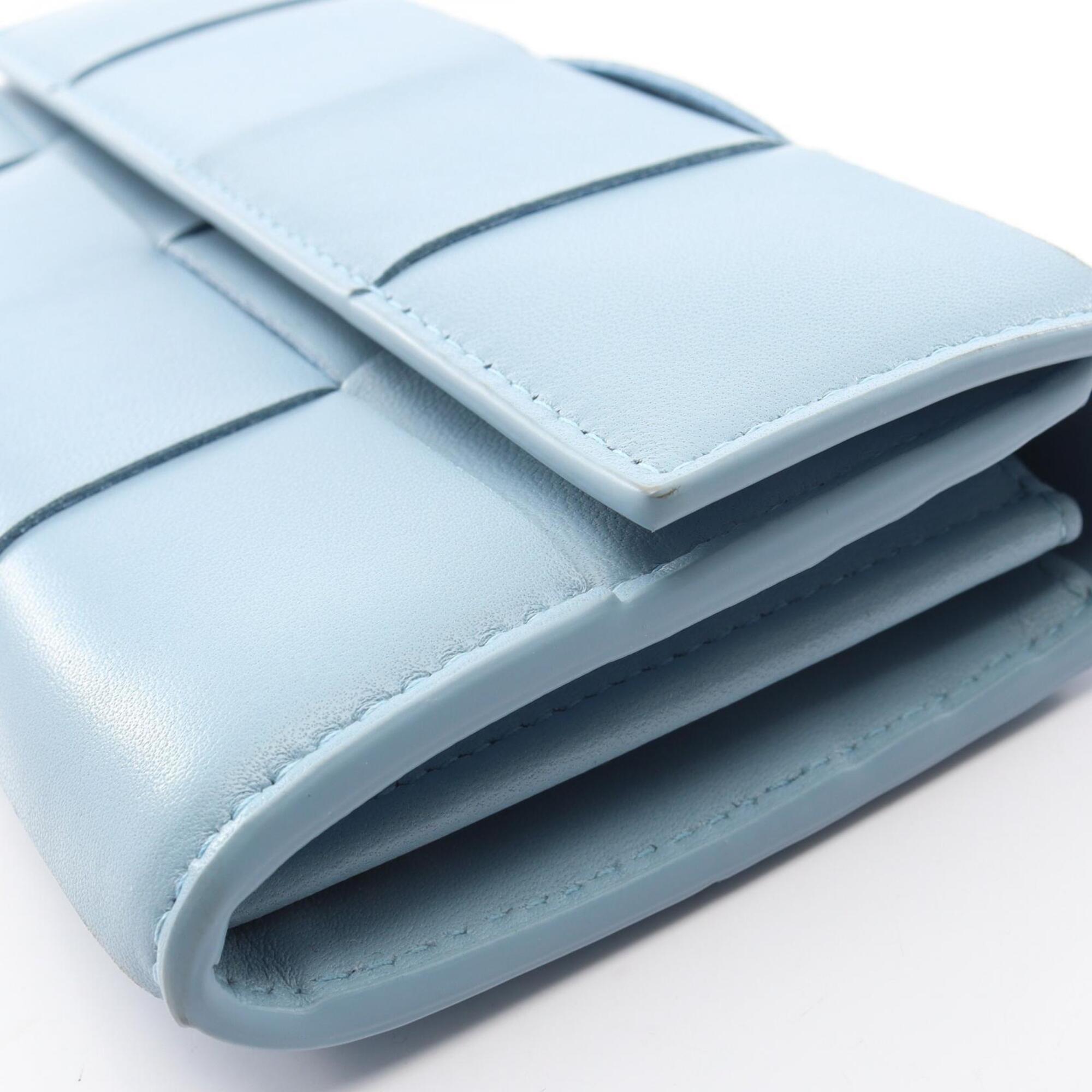 Bottega Veneta Blue Leather Long Wallet (Bi-Fold) (Pre-Owned)