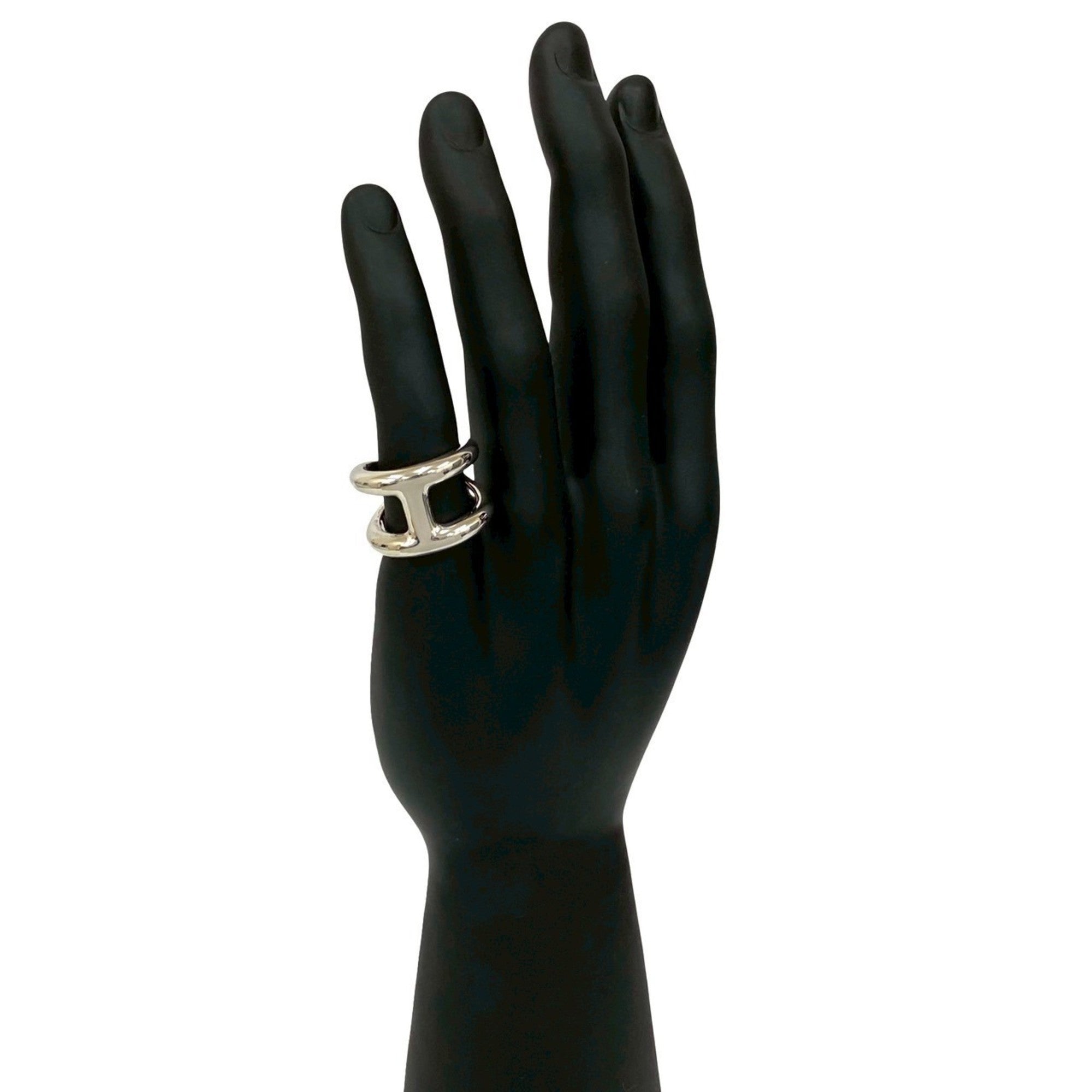Hermes Silver Silver 925 Band Ring (Pre-Owned)