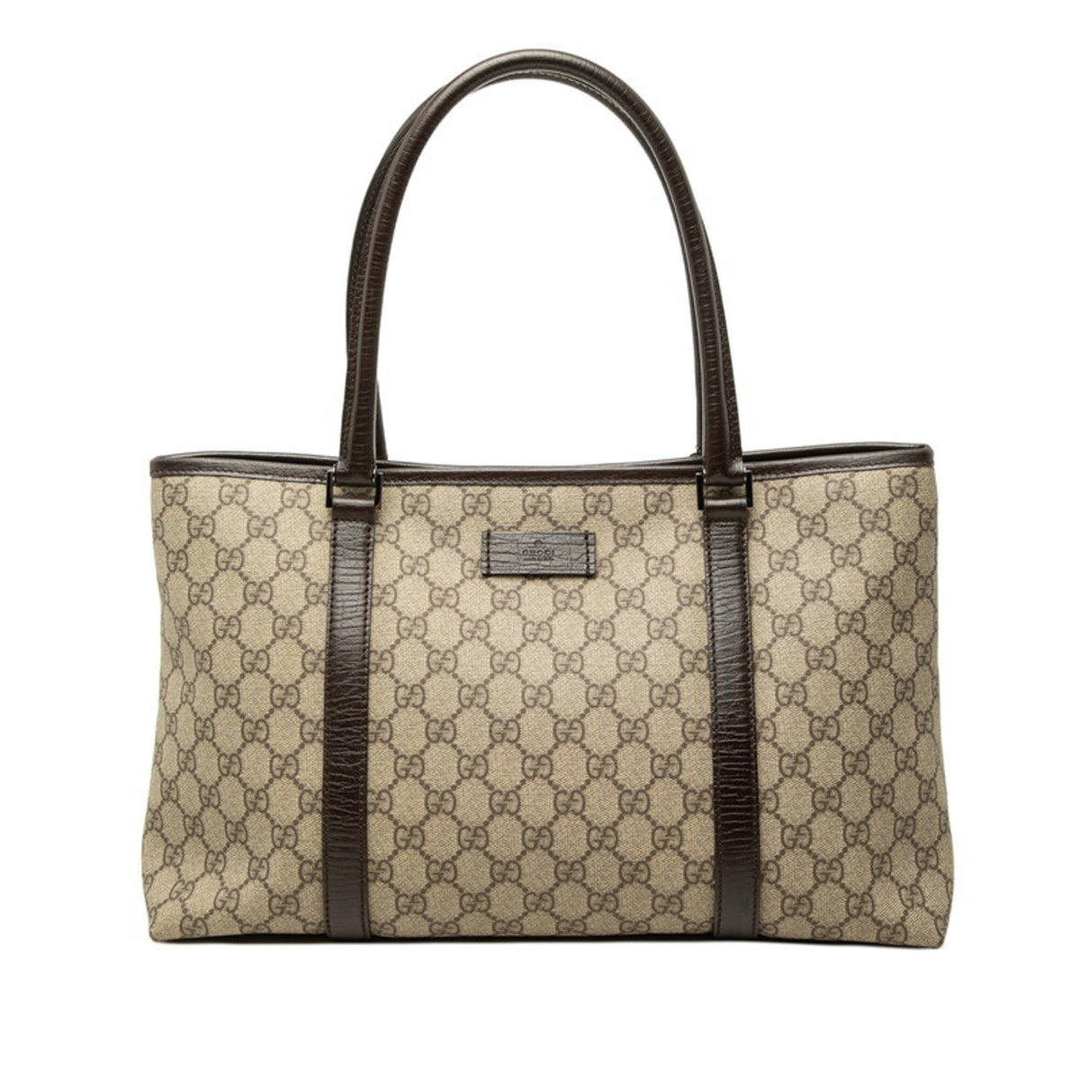 Gucci Beige Brown Pvc Leather Shoulder Bag Tote Bag (Pre-Owned)
