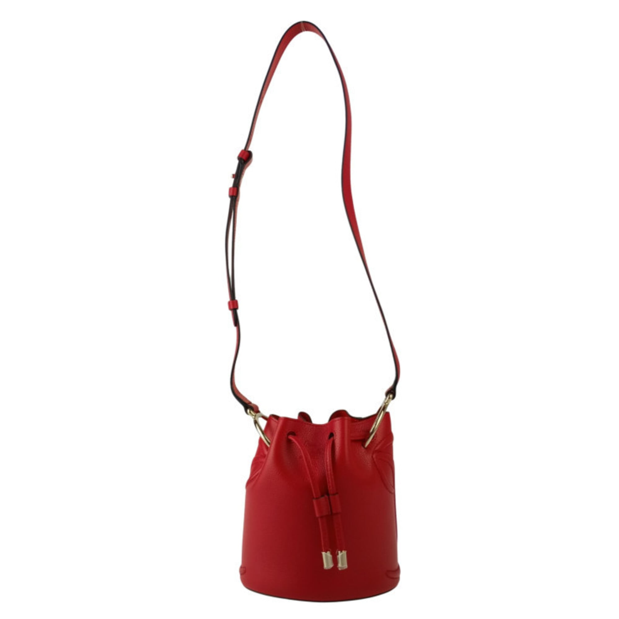 Christian Louboutin Red Color Leather Shoulder Bag (Pre-Owned)