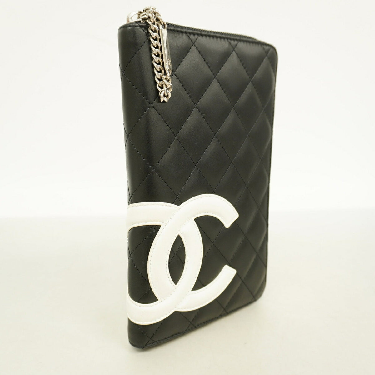 Chanel Black Leather Long Wallet (Bi-Fold) (Pre-Owned)