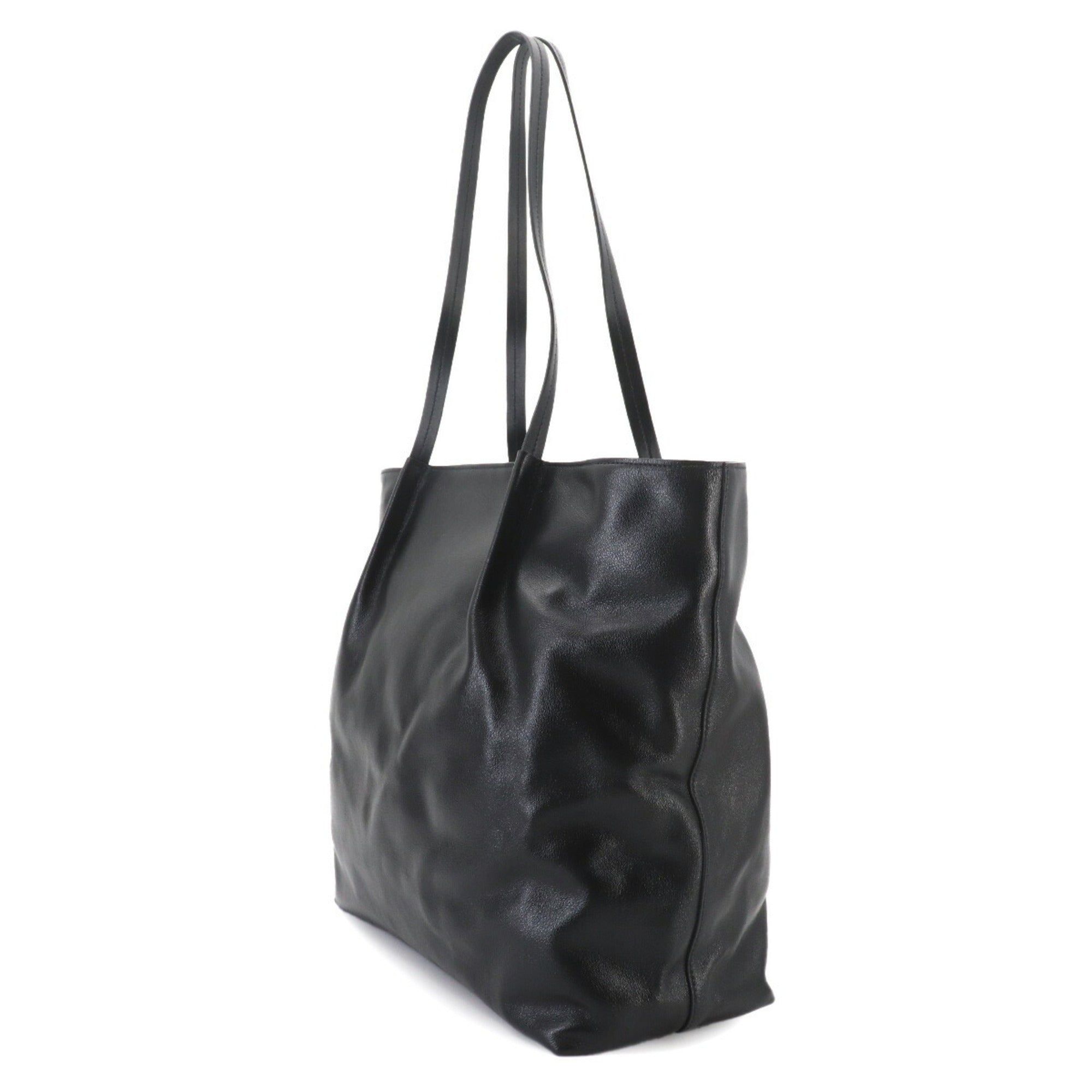 Prada Black Leather Handbag Tote Bag (Pre-Owned)