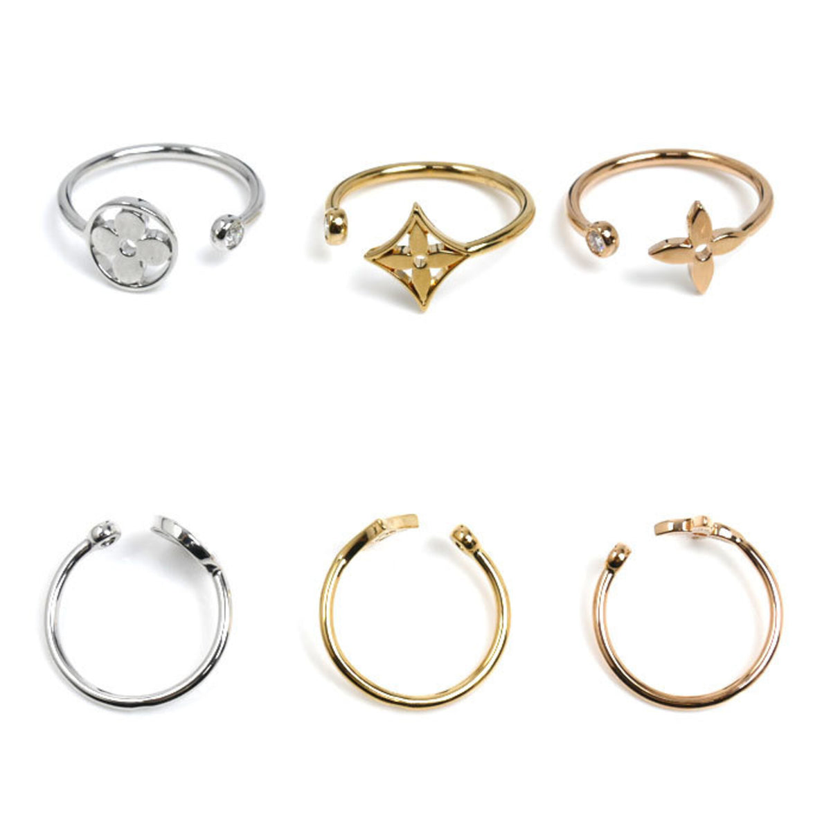 Louis Vuitton Yellow Gold (18K) Pink Gold (18K) White Gold (18K) Band Ring (Pre-Owned)