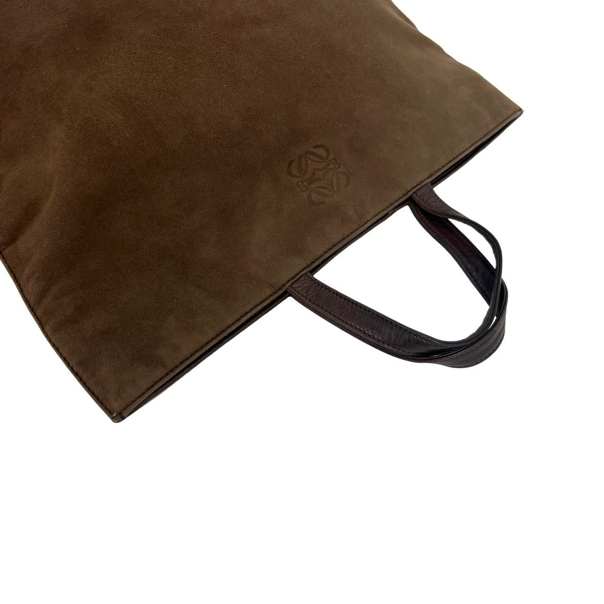 Loewe Brown Suede Handbag Tote Bag (Pre-Owned)