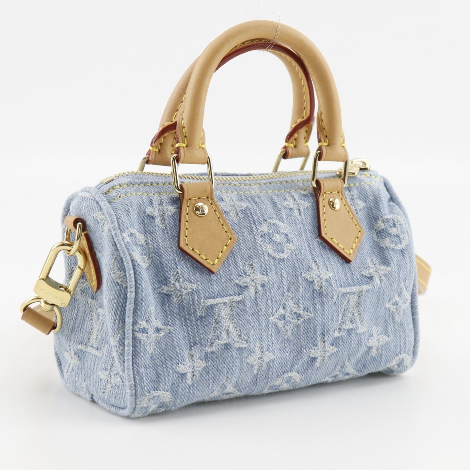 Louis Vuitton Sky Blue Monogram Denim Handbag (Pre-Owned)