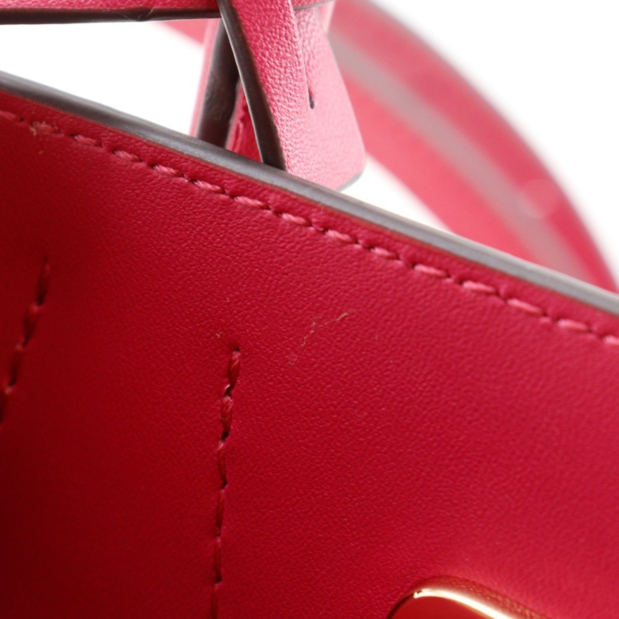 Michael Kors Pink Red Color Leather Handbag (Pre-Owned)
