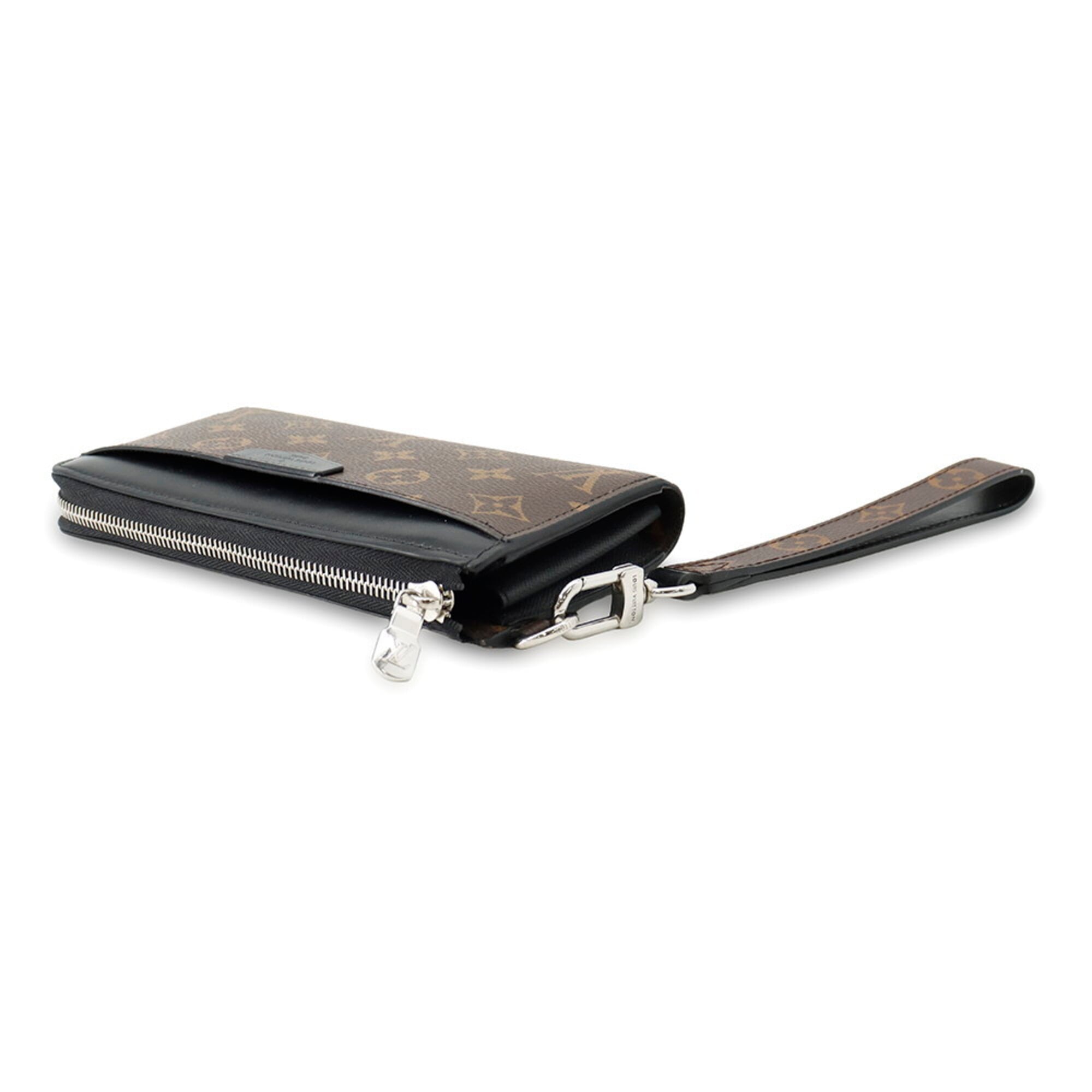 Louis Vuitton Monogram Macassar Black Noir Long Wallet (Bi-Fold) (Pre-Owned)