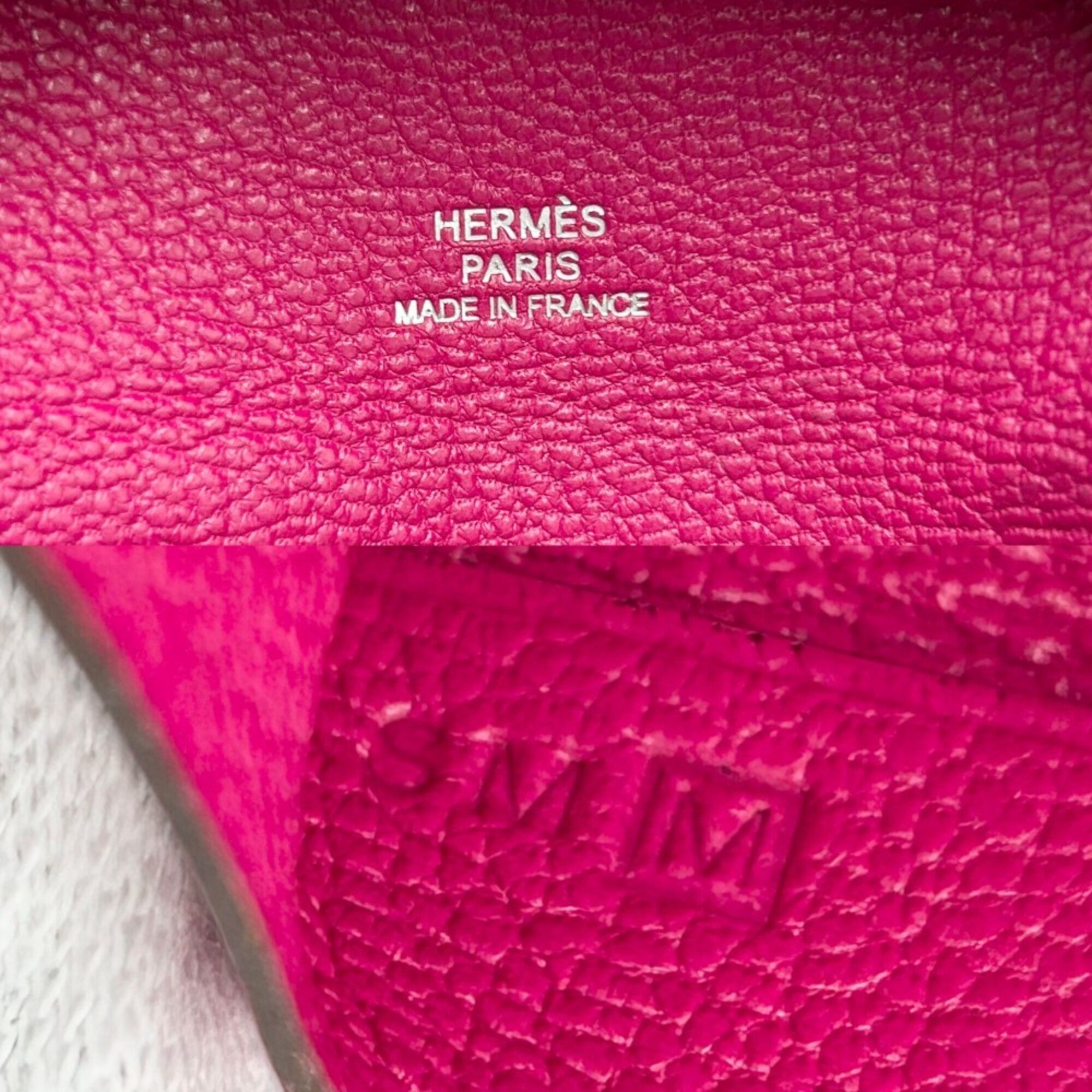 Hermes Pink Leather Coin Purse/Coin Case (Pre-Owned)