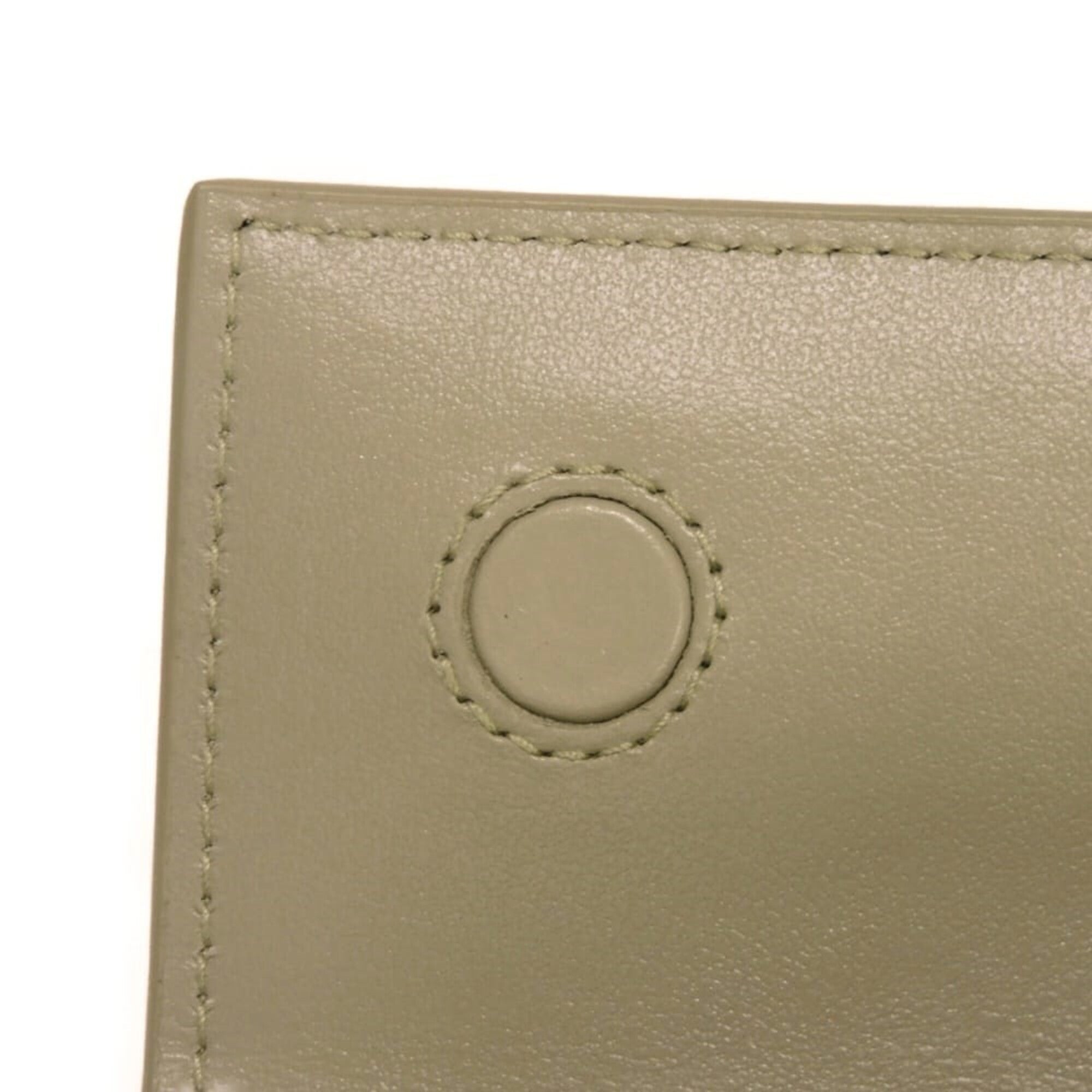 Bottega Veneta Green Intrecciato Long Wallet (Bi-Fold) (Pre-Owned)