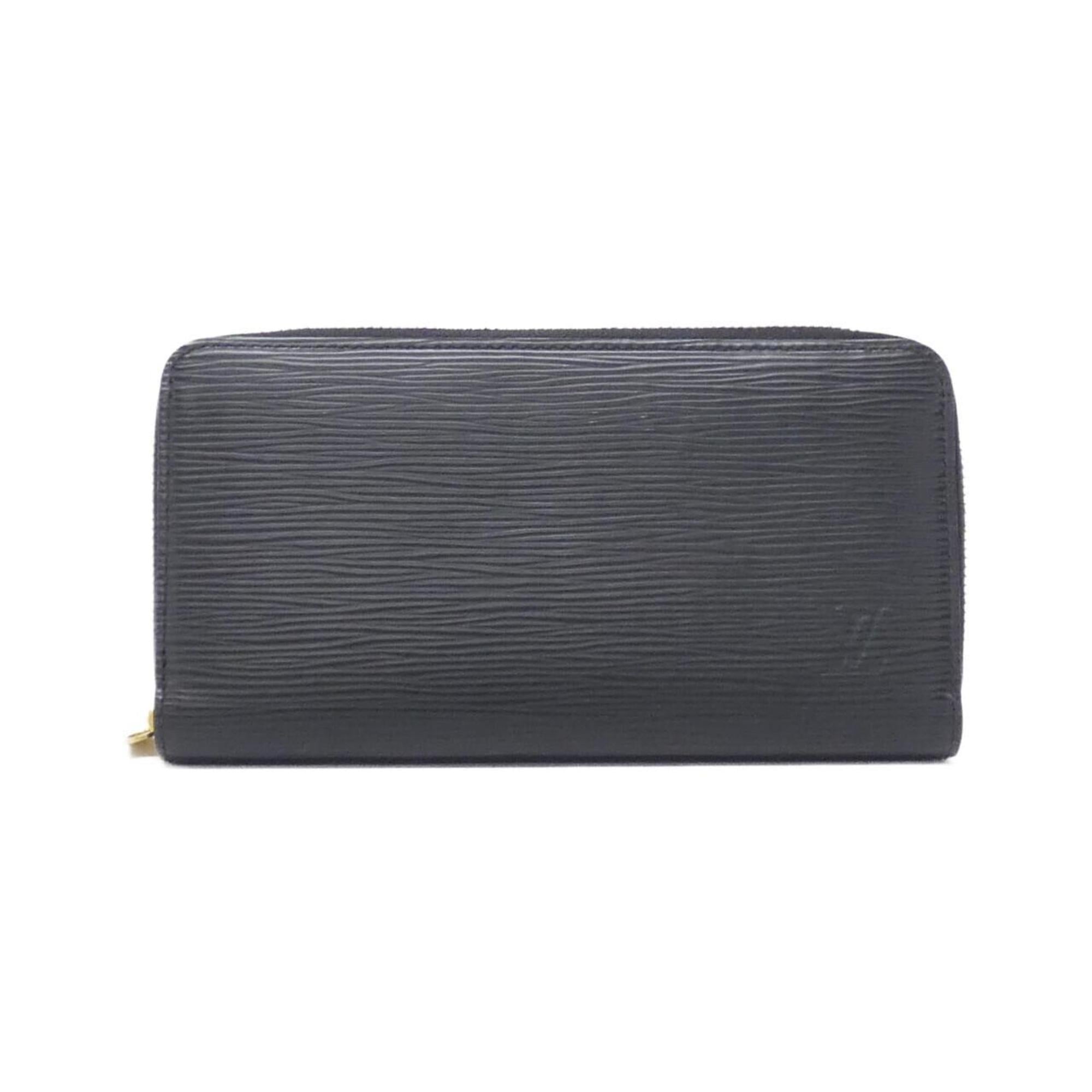 Louis Vuitton Black Leather Long Wallet (Bi-Fold) (Pre-Owned)
