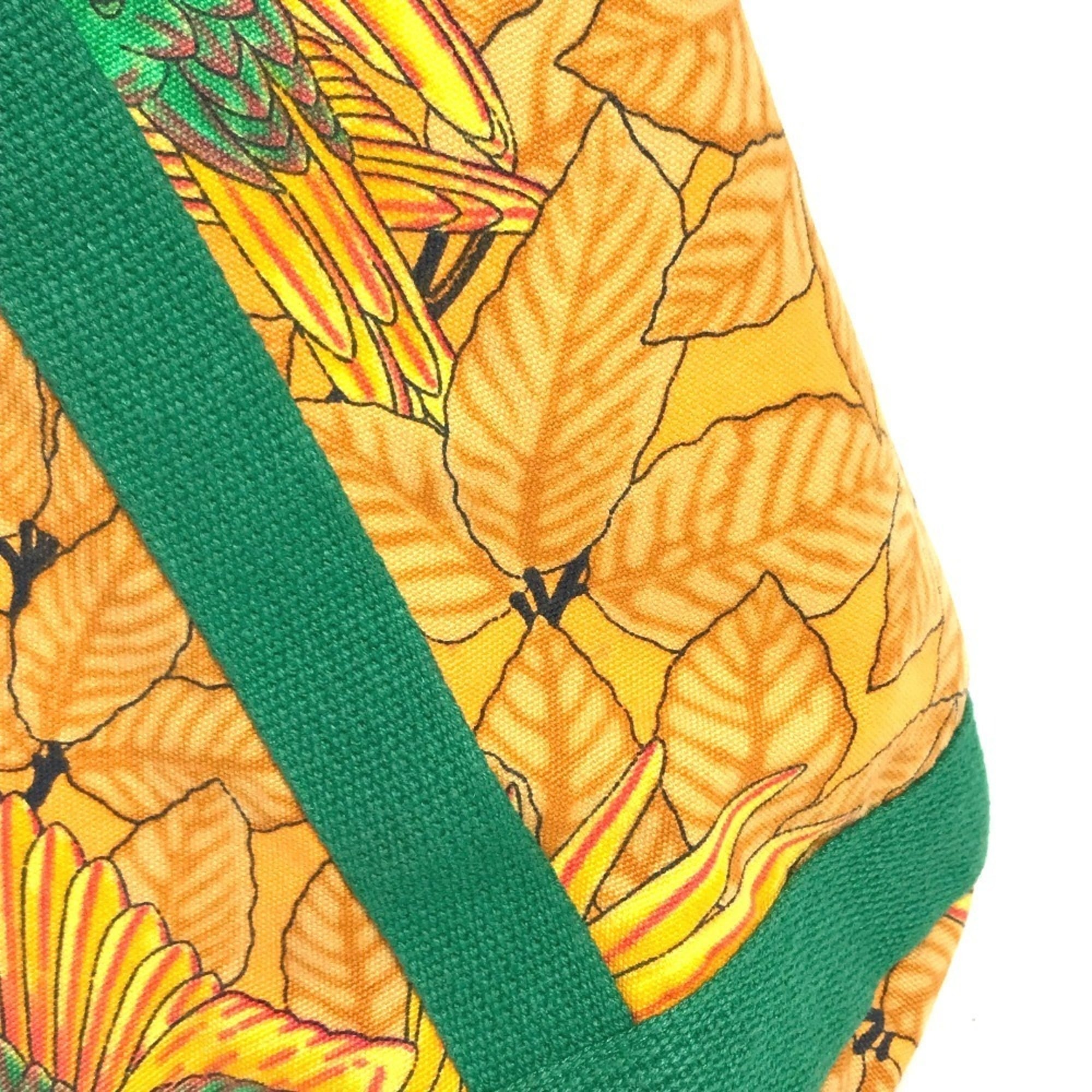 Hermes Green Yellow Cotton Shoulder Bag (Pre-Owned)