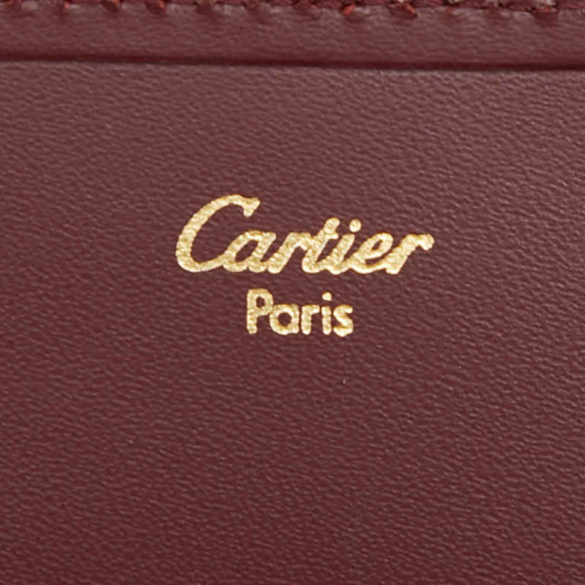 Cartier Bordeaux Wine Red Leather Wallet (Bi-Fold) (Pre-Owned)