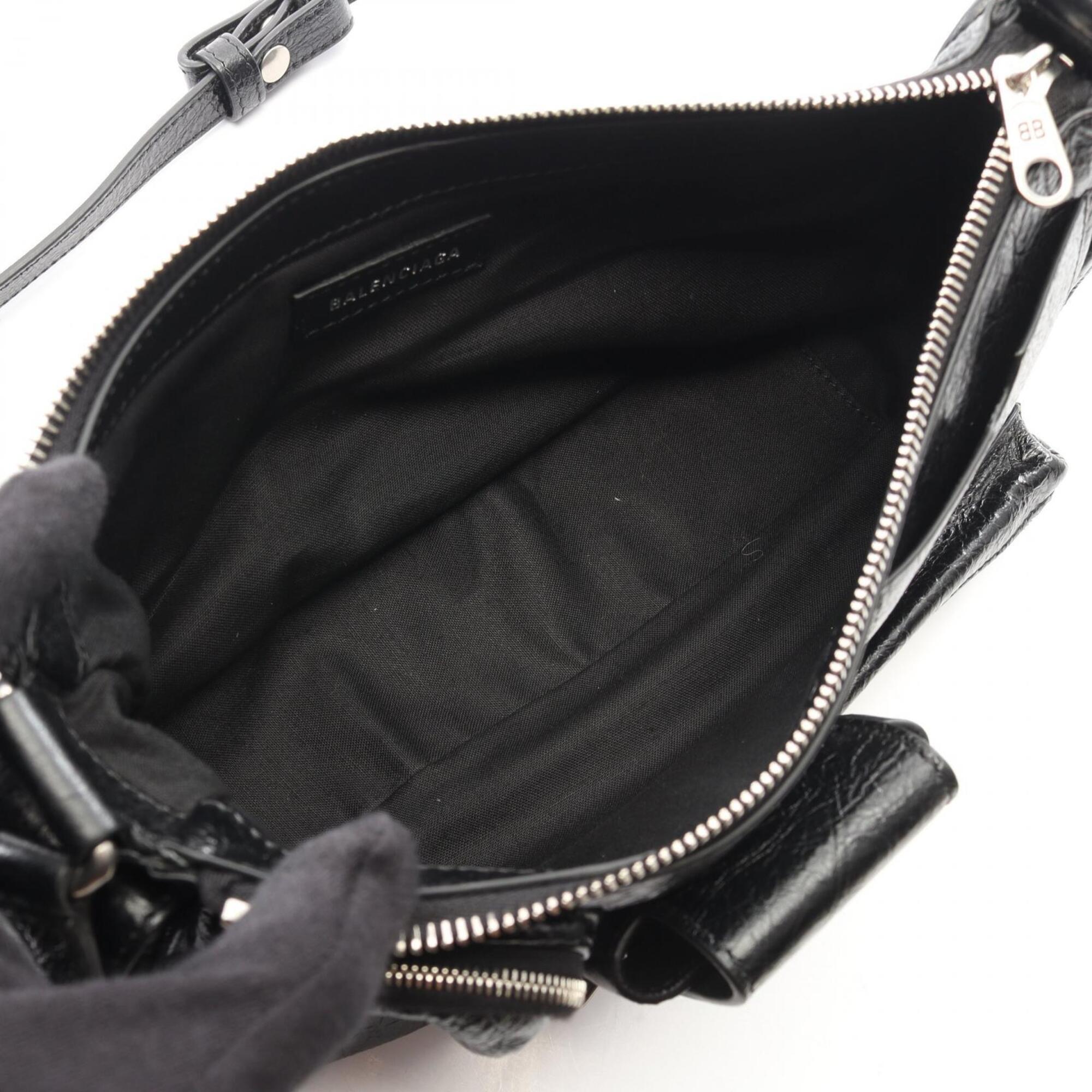 Balenciaga Black Leather Handbag Shoulder Bag Sling Bag (Pre-Owned)