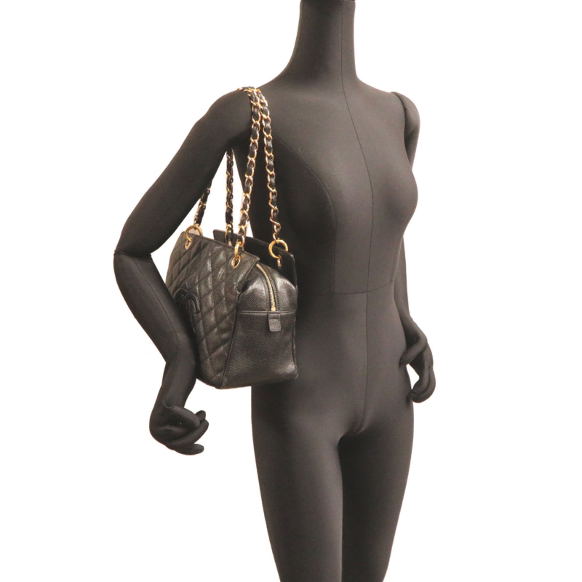 Chanel Black Grained Calfskin Tote Bag (Pre-Owned)