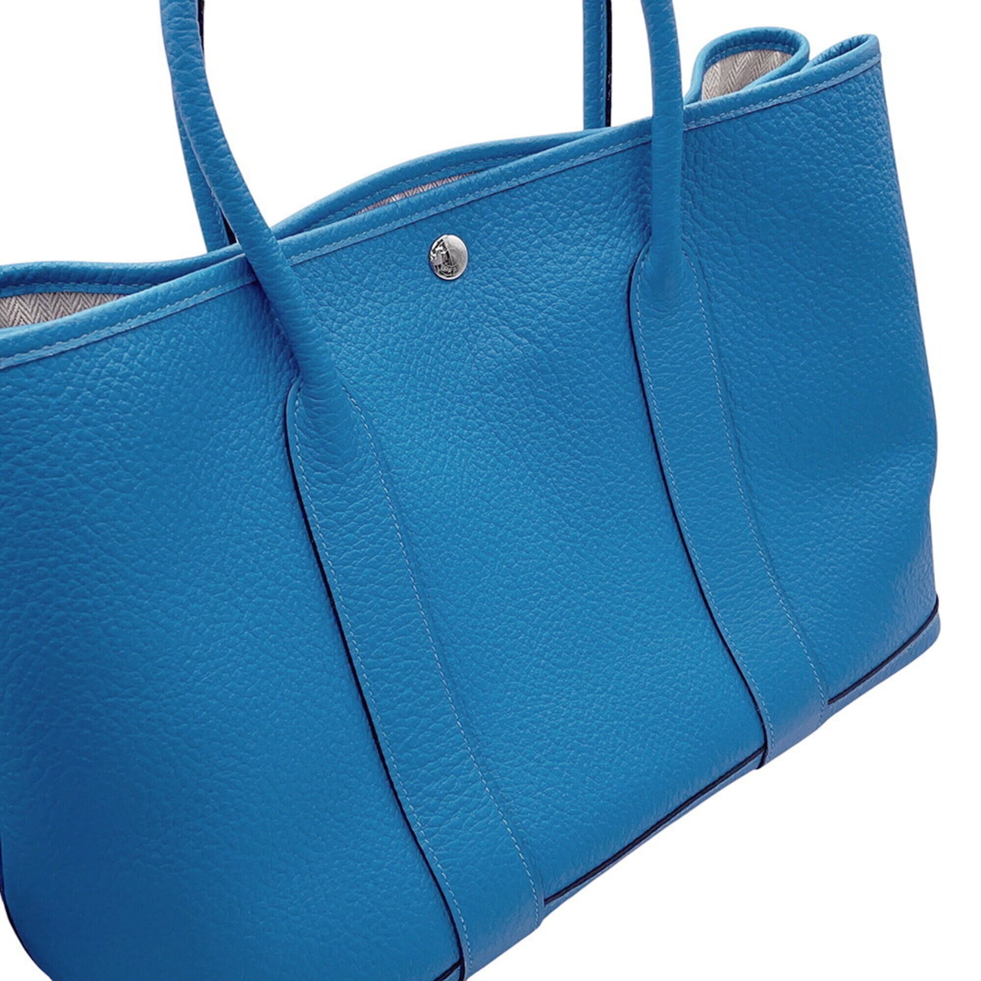 Hermes Garden Cobalt Negonda Leather Handbag Tote Bag (Pre-Owned)