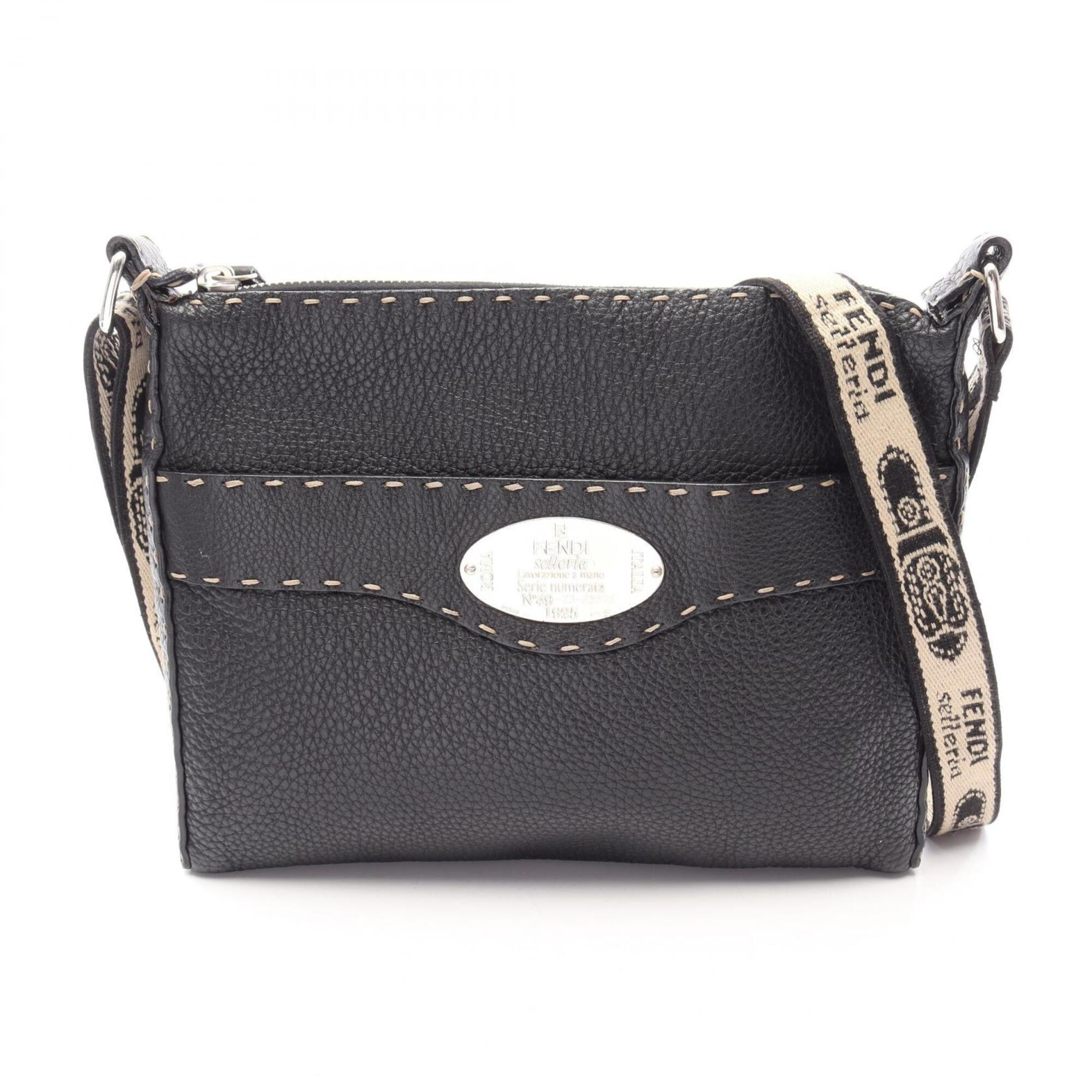 Fendi Black Leather Handbag Shoulder Bag (Pre-Owned)