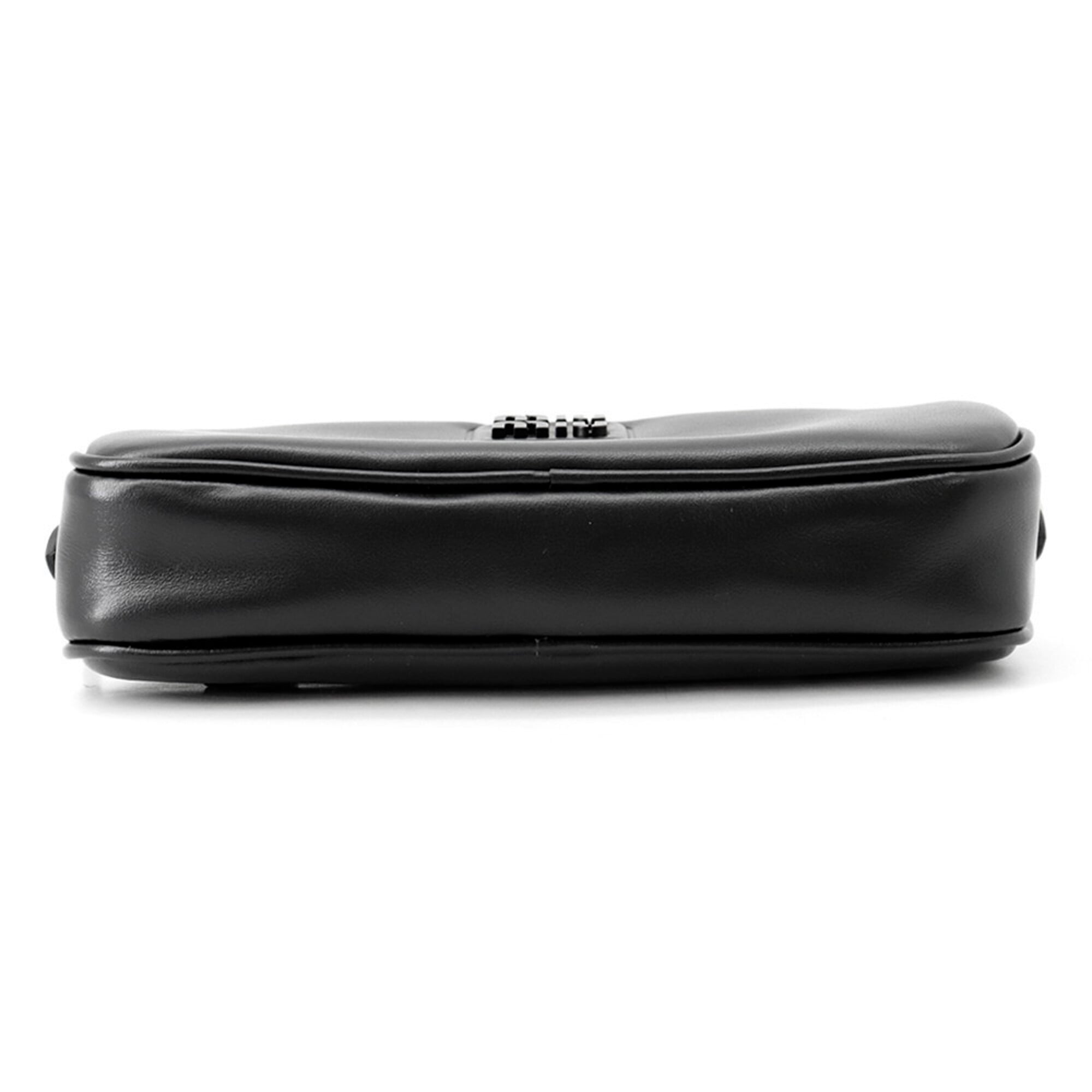 Miu Miu Black Leather Fanny Pack Handbag (Pre-Owned)
