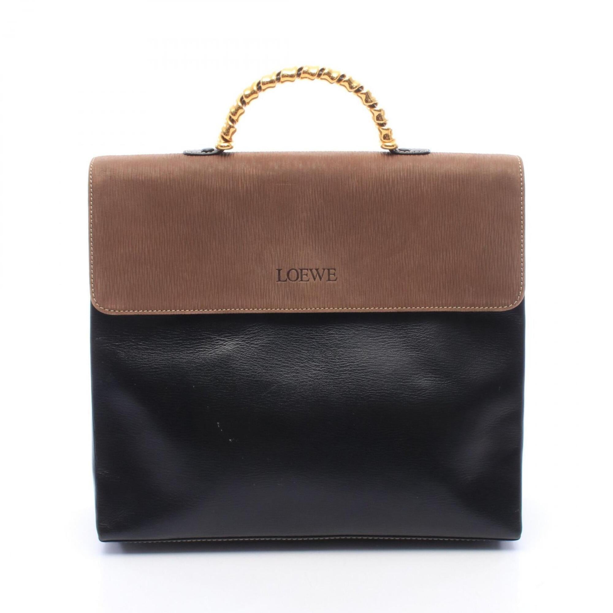 Loewe Black Brown Leather Handbag (Pre-Owned)