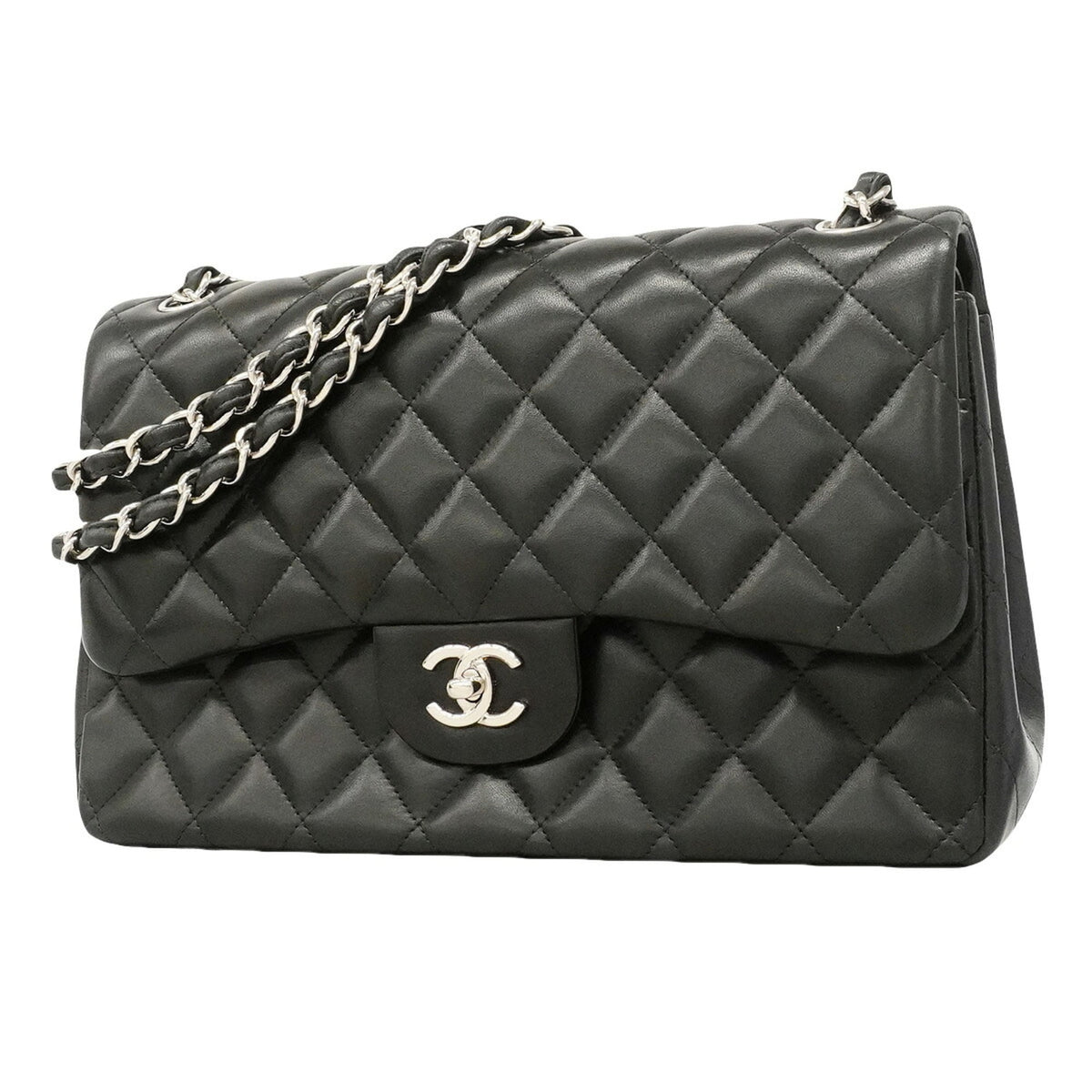 Chanel Black Leather Shoulder Bag (Pre-Owned)