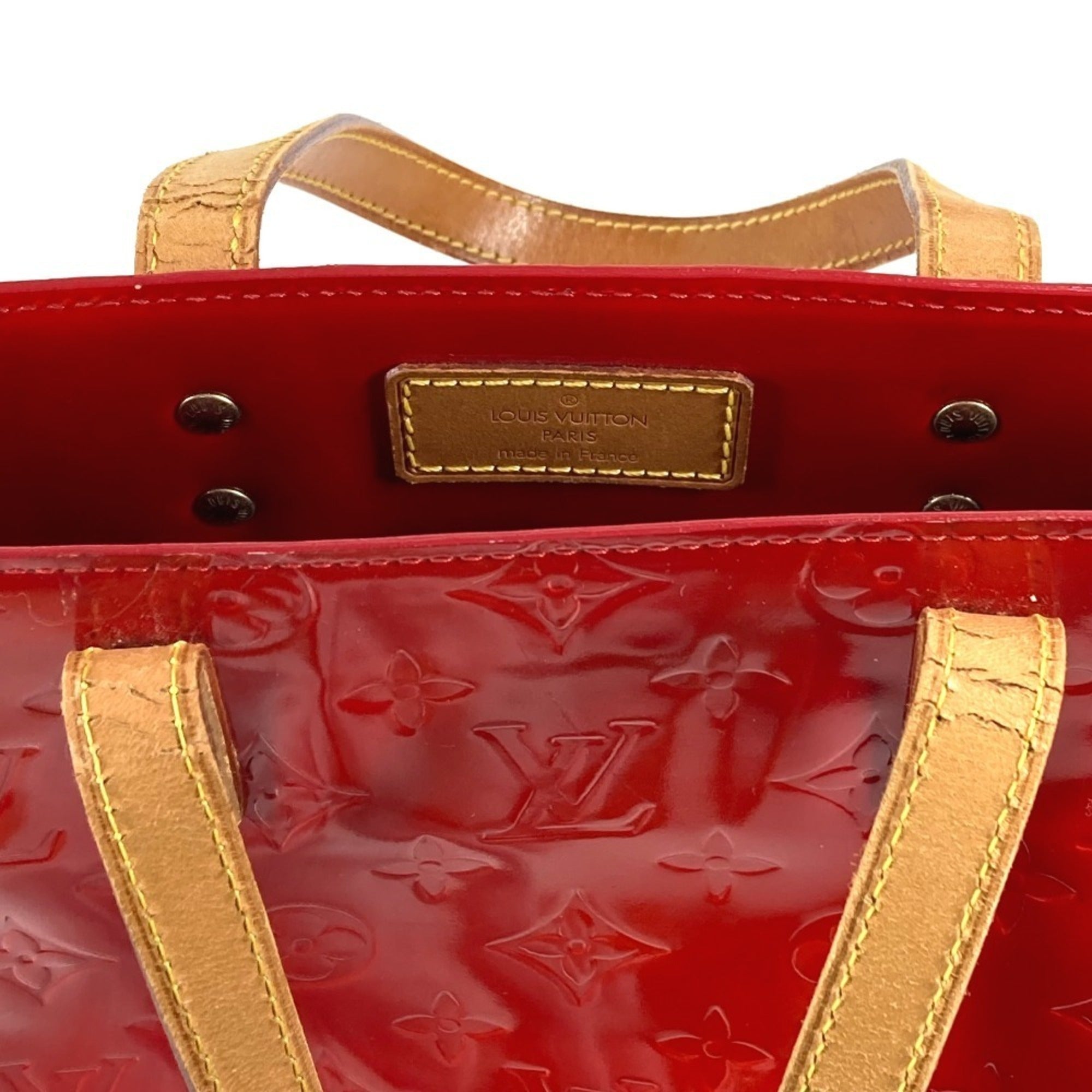 Louis Vuitton Red Color Rouge Monogram Vernis Canvas Shoulder Bag Tote Bag (Pre-Owned)
