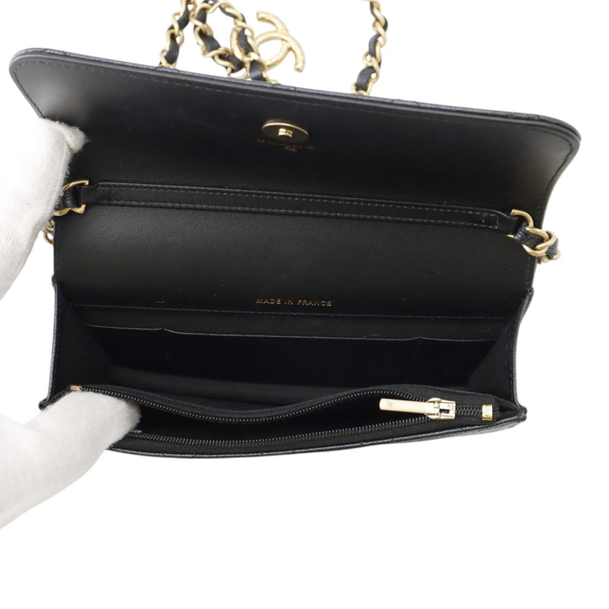 Chanel Gunmetal Grained Calfskin Handbag Shoulder Bag (Pre-Owned)
