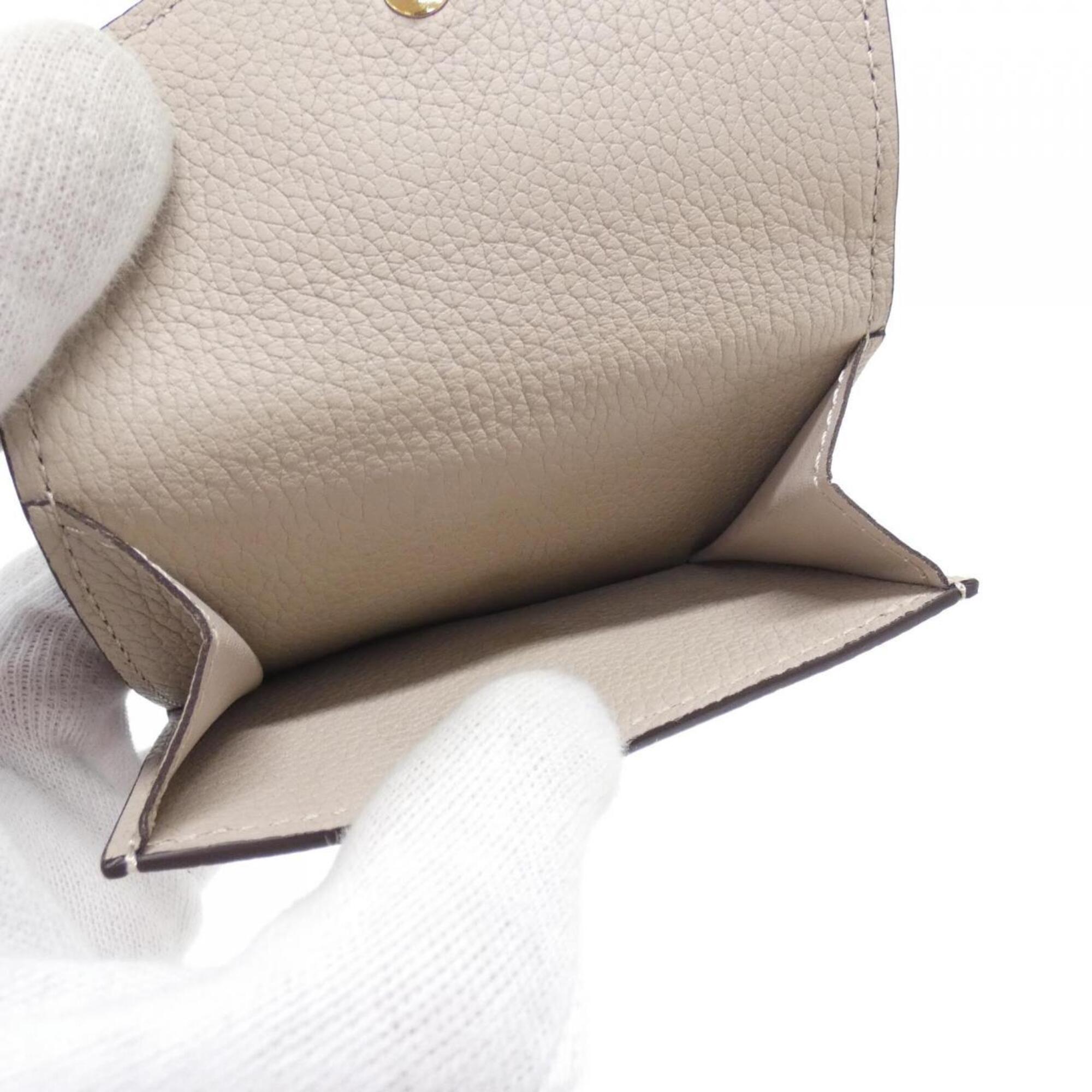 Louis Vuitton Grayish Leather Wallet (Tri-Fold) (Pre-Owned)