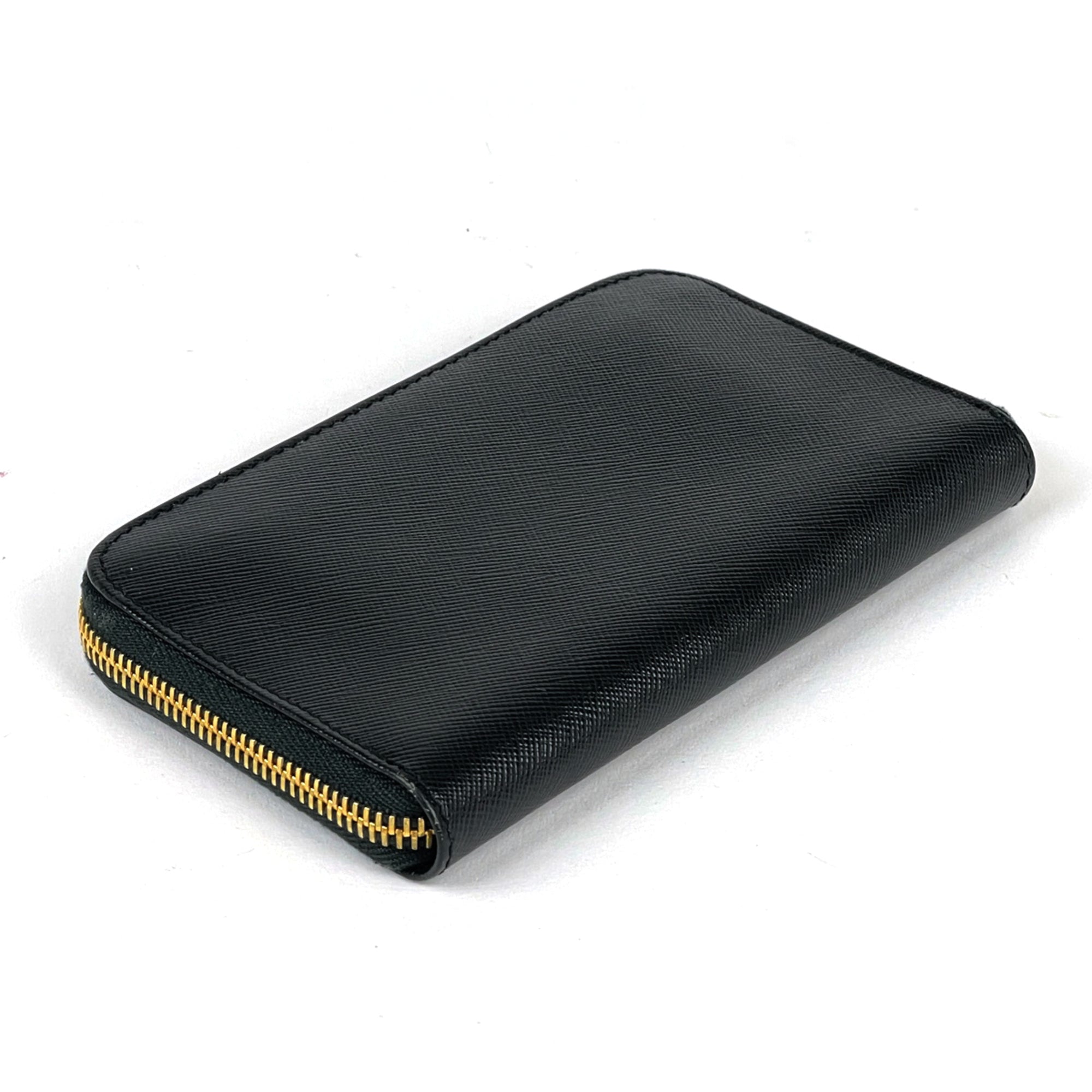 Prada Dark Green Leather Coin Purse/Coin Case (Pre-Owned)