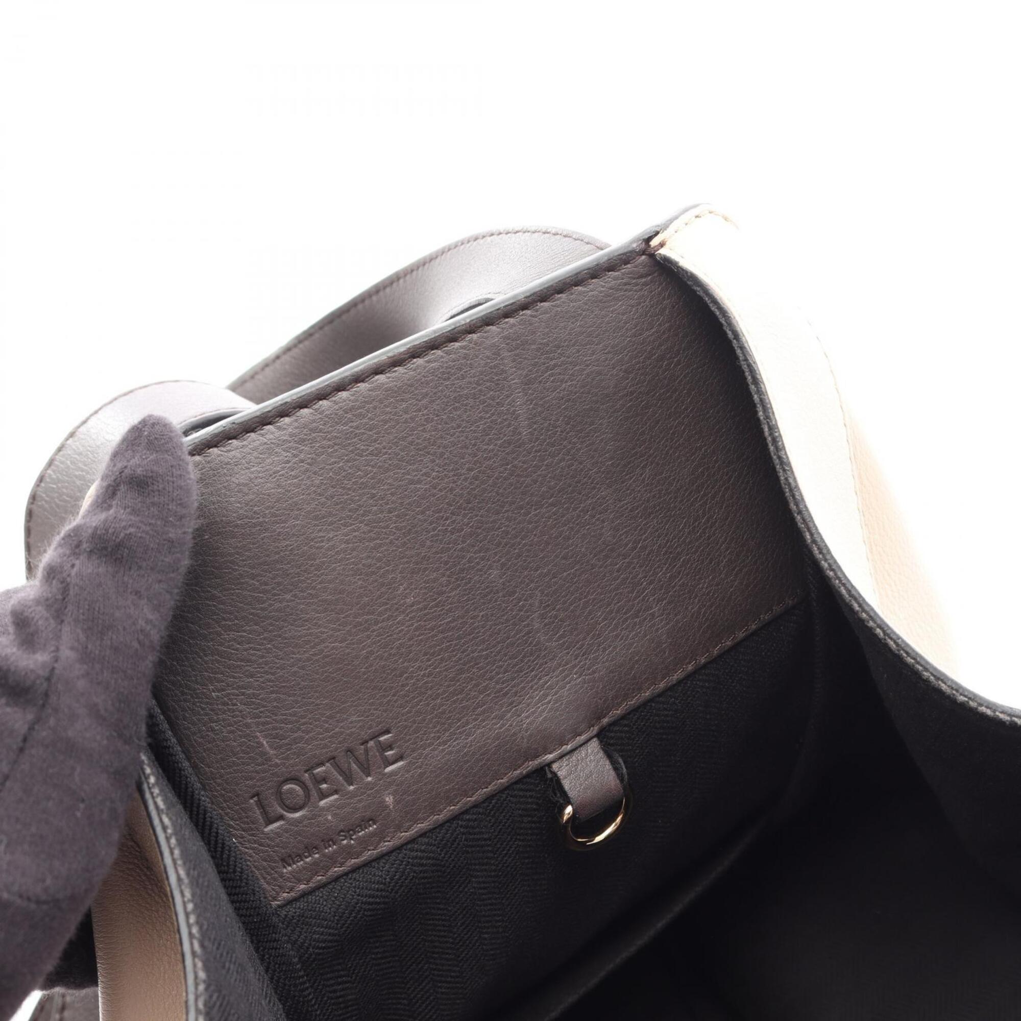 Loewe Beige Brown Gray Leather Handbag (Pre-Owned)