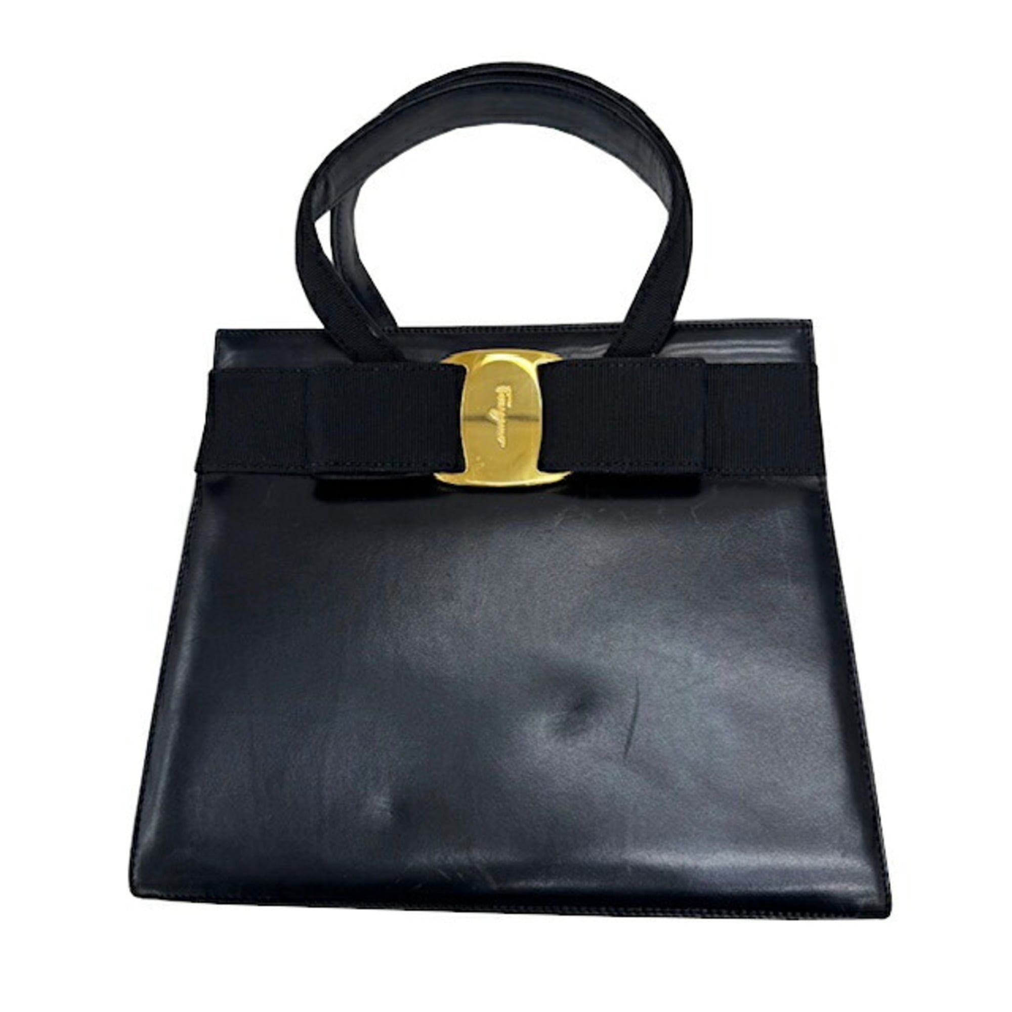 Salvatore Ferragamo Black Leather Handbag (Pre-Owned)