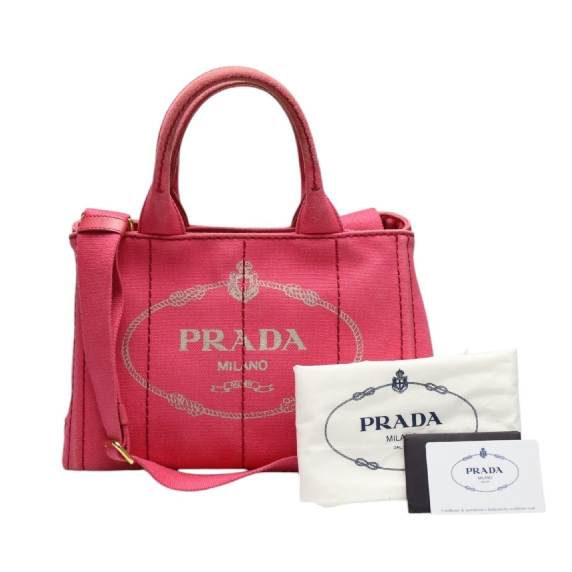 Prada Pink Canvas Tote Bag (Pre-Owned)