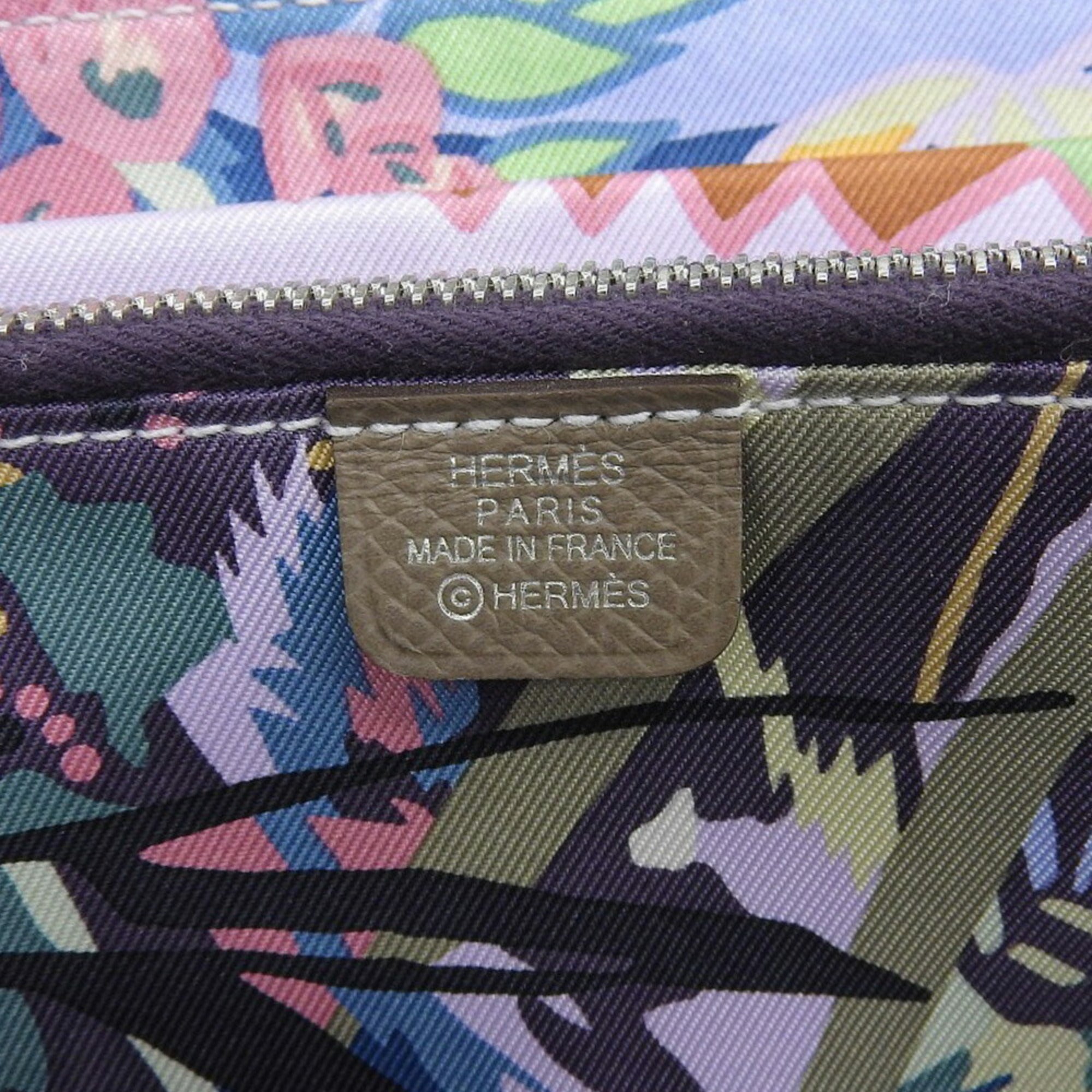 Hermes Etoupe Gray Epsom Leather Long Wallet (Bi-Fold) (Pre-Owned)