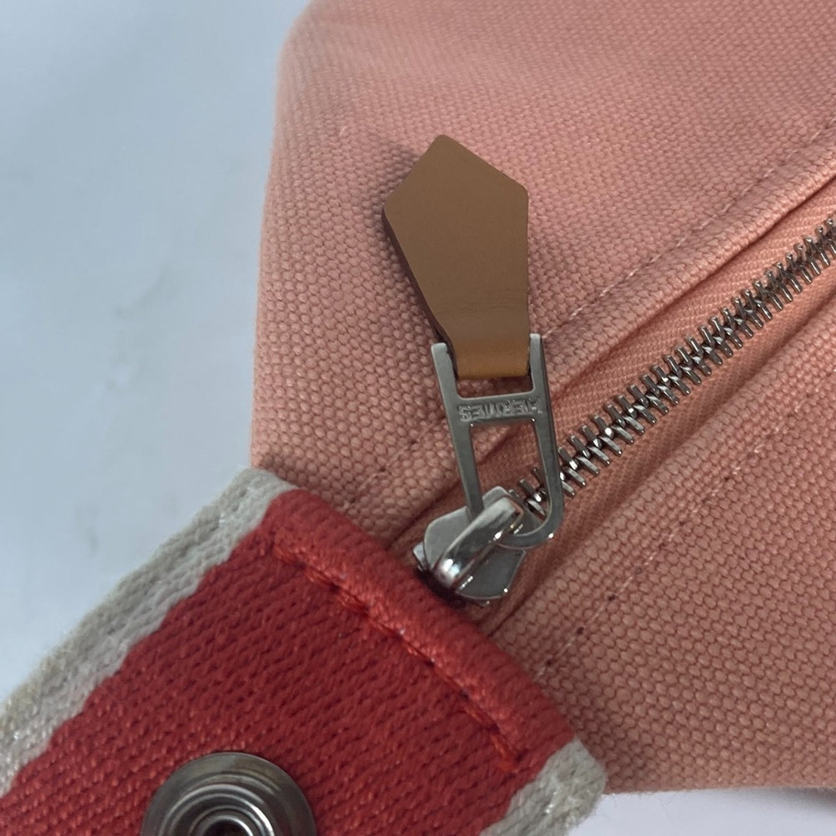 Hermes Pink Canvas Handbag Pouch Vanity Bag (Pre-Owned)