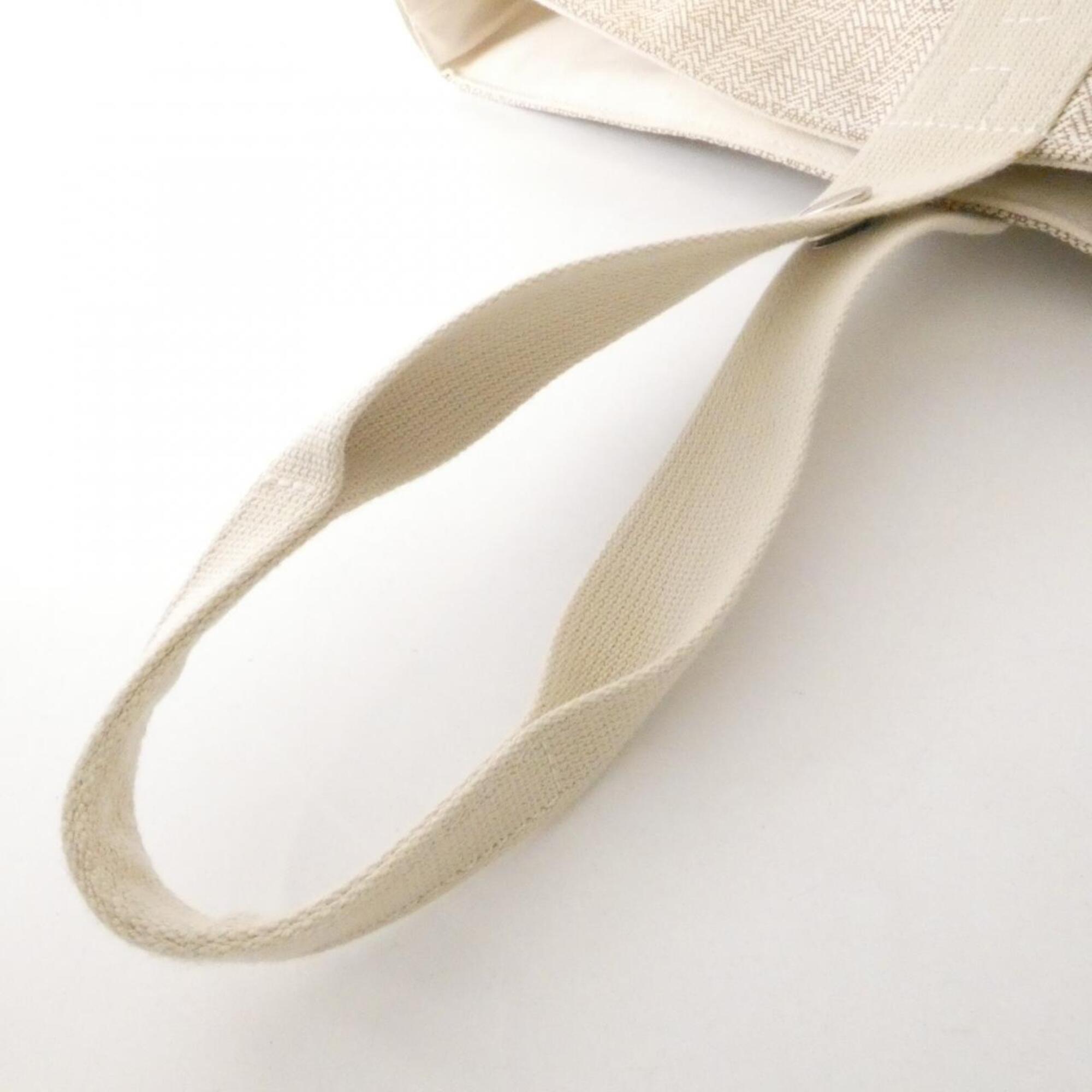 Hermes Beige Canvas Handbag (Pre-Owned)