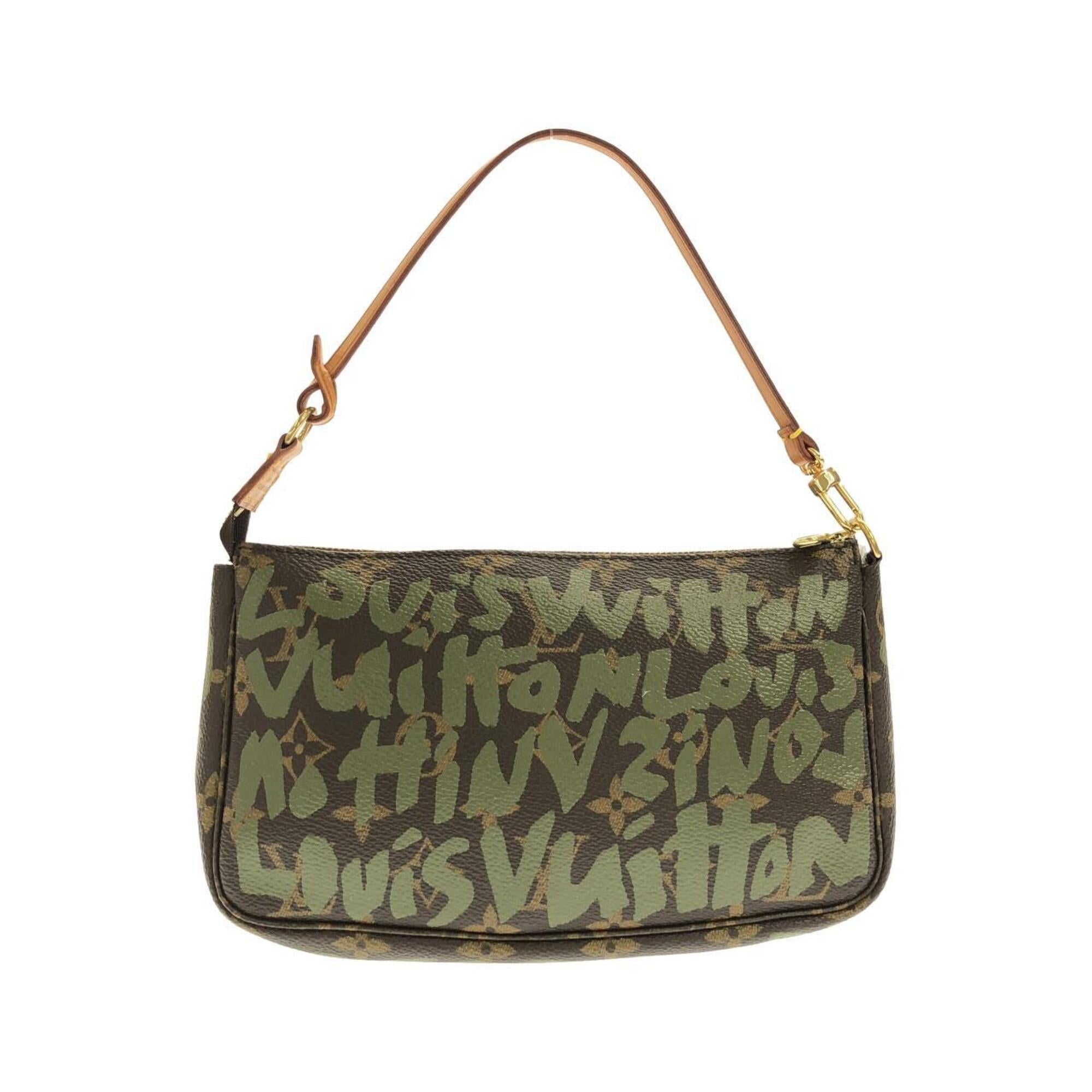 Louis Vuitton Khaki Marron Coated Canvas Pochette Pouch (Pre-Owned)
