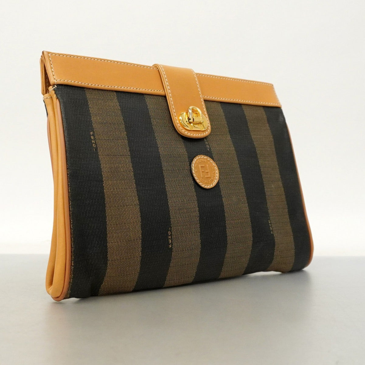 Fendi Beige Black Pvc Clutch Bag (Pre-Owned)