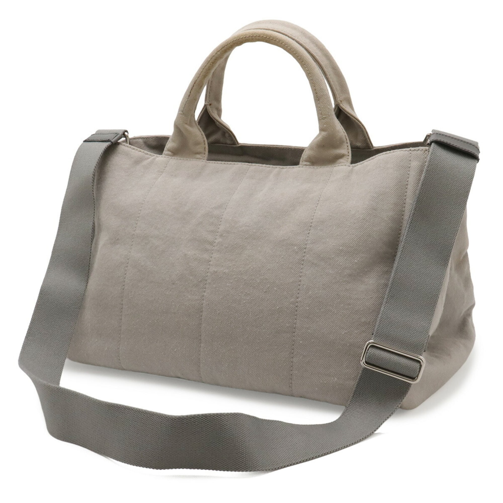 Prada Light Gray Denim Shoulder Bag Tote Bag (Pre-Owned)