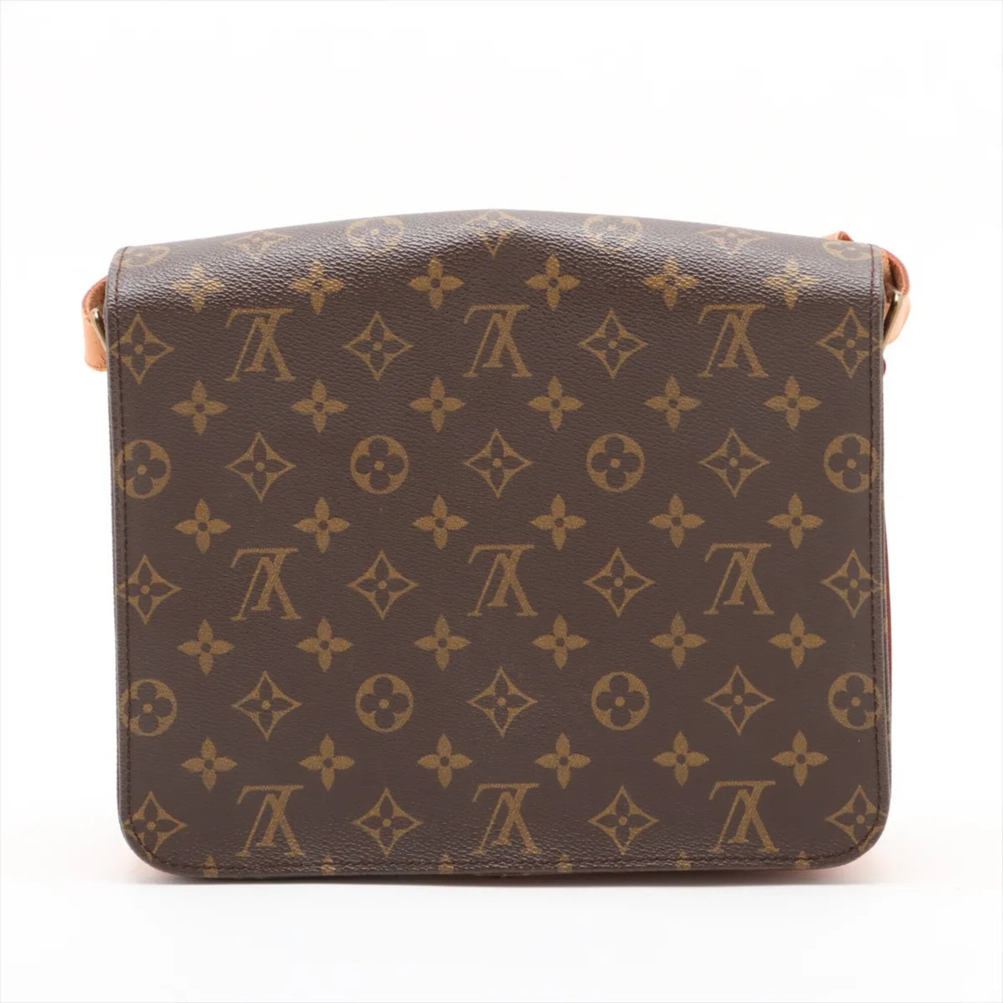 Louis Vuitton Brown Leather Coated Canvas Shoulder Bag Tote Bag (Pre-Owned)