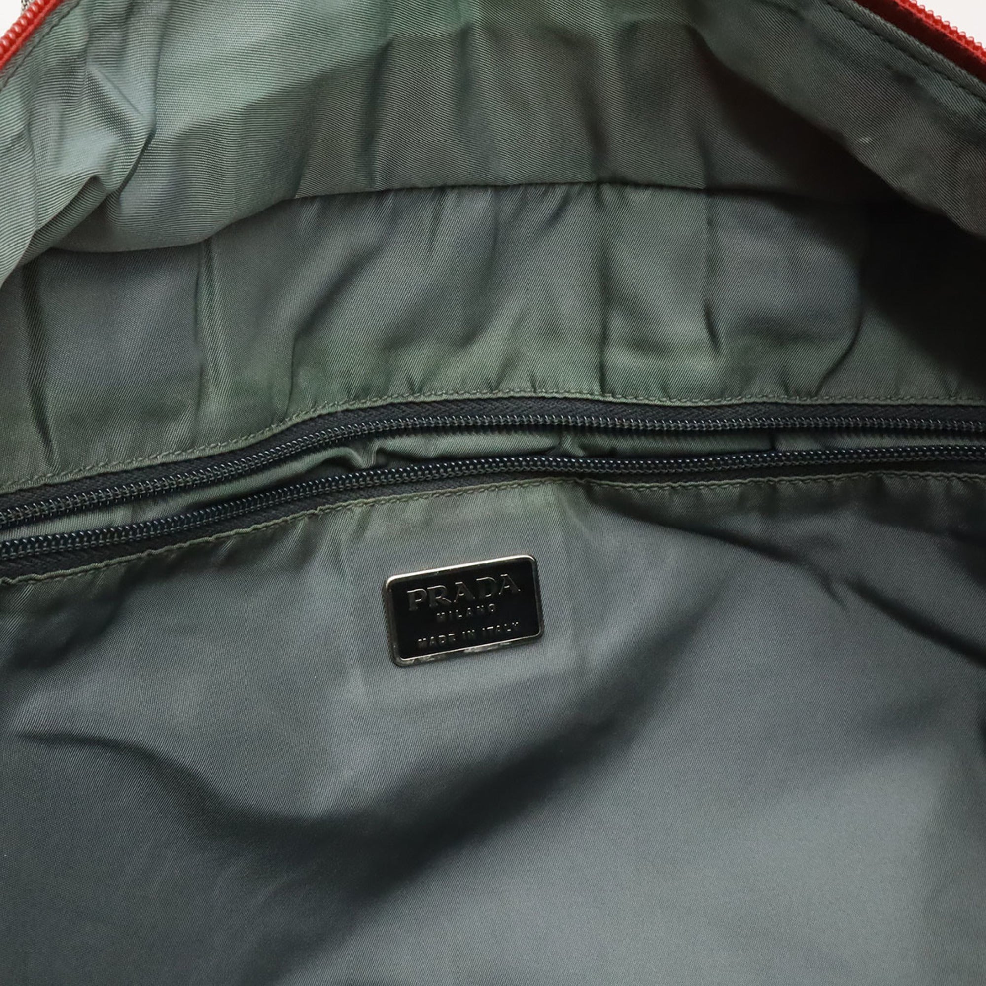 Pradasports Gray Orange Nylon Boston Bag (Pre-Owned)