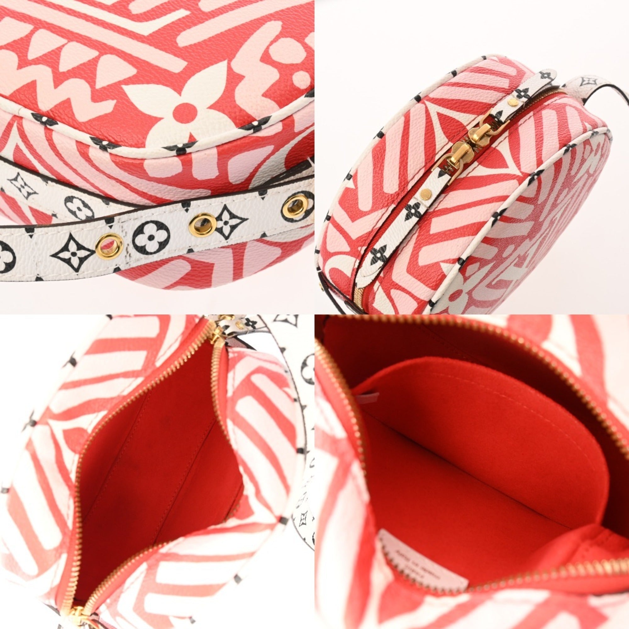 Louis Vuitton Pink Red Color White Leather Shoulder Bag (Pre-Owned)