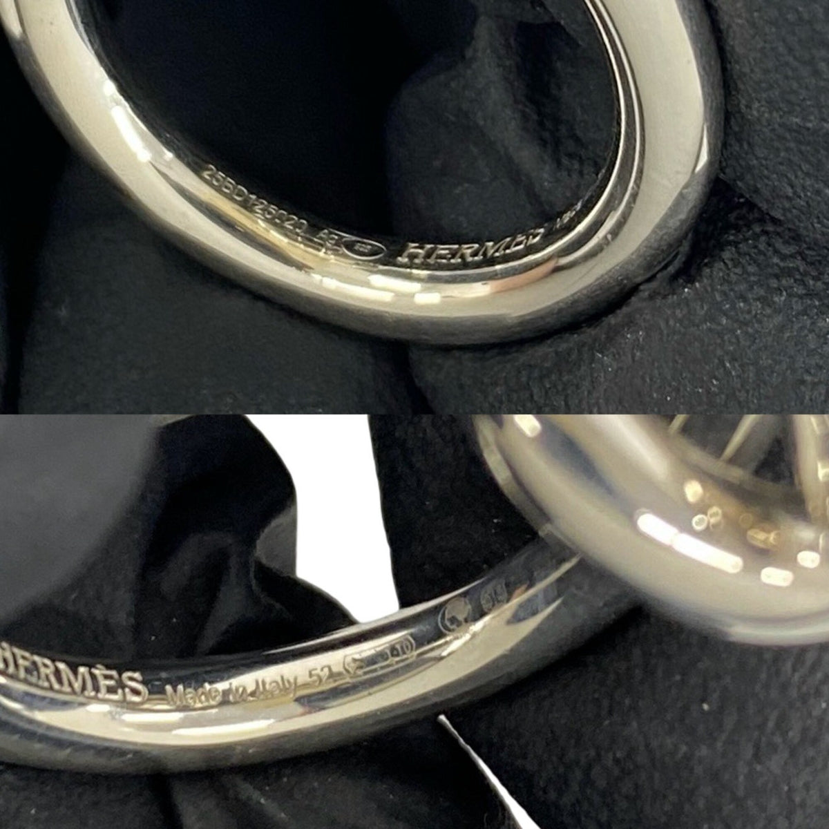 Hermes Silver Silver 925 Band Ring (Pre-Owned)
